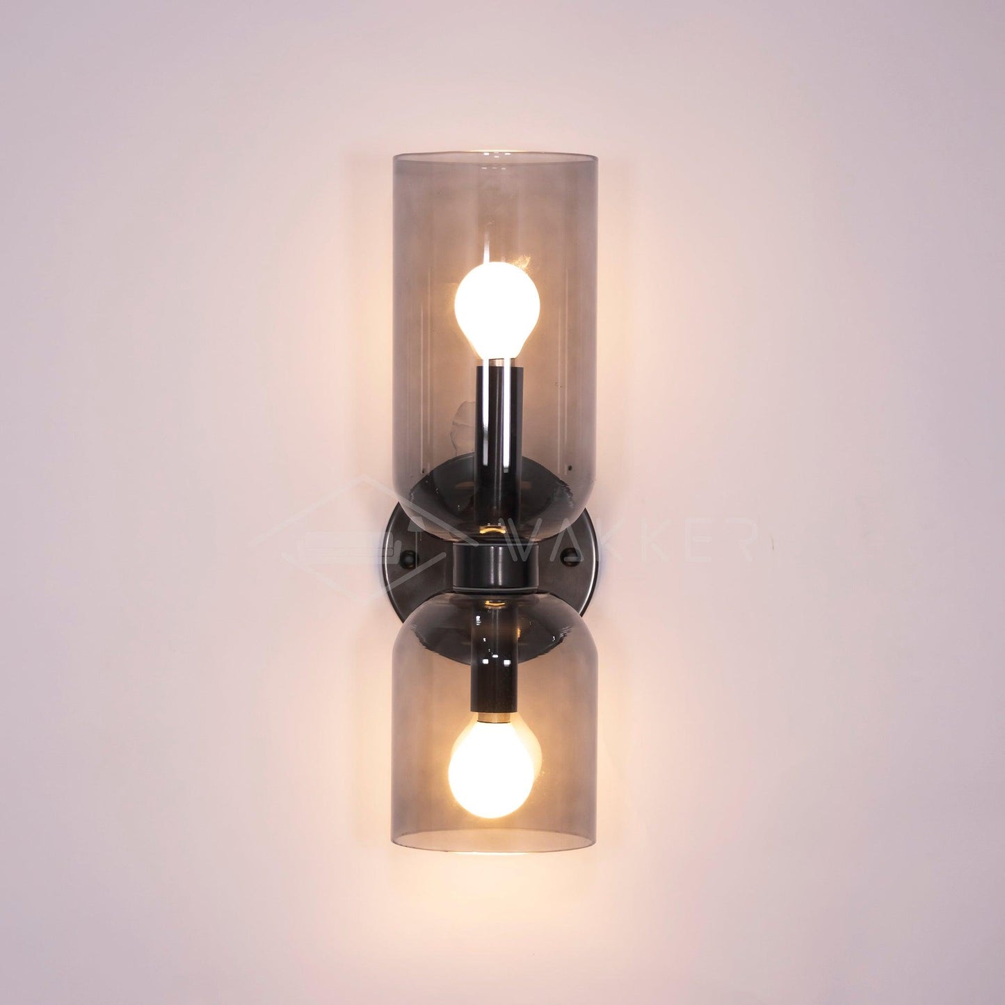 Edie Gold & Black Wall Lamp with Opal Glass
