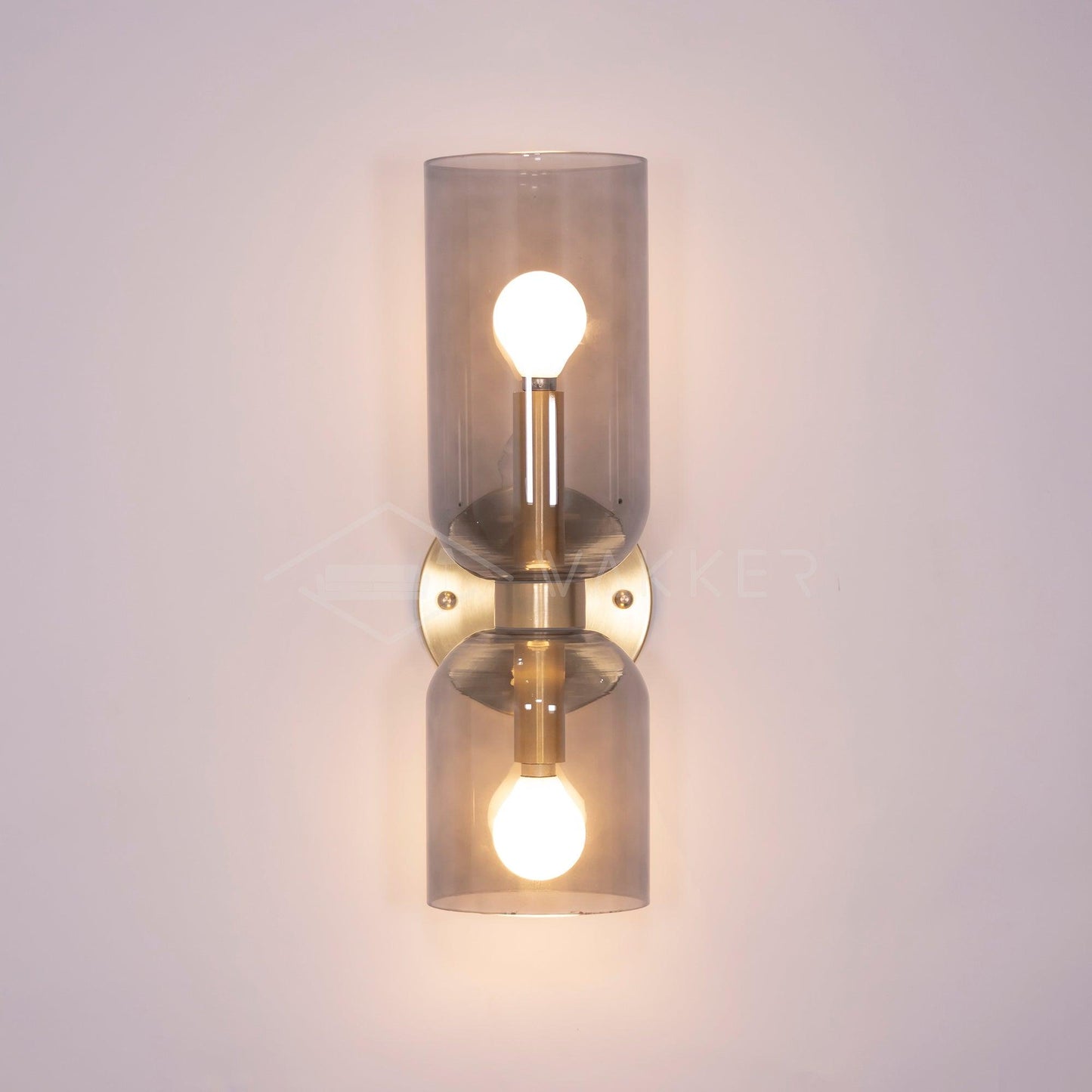 Edie Gold & Black Wall Lamp with Opal Glass