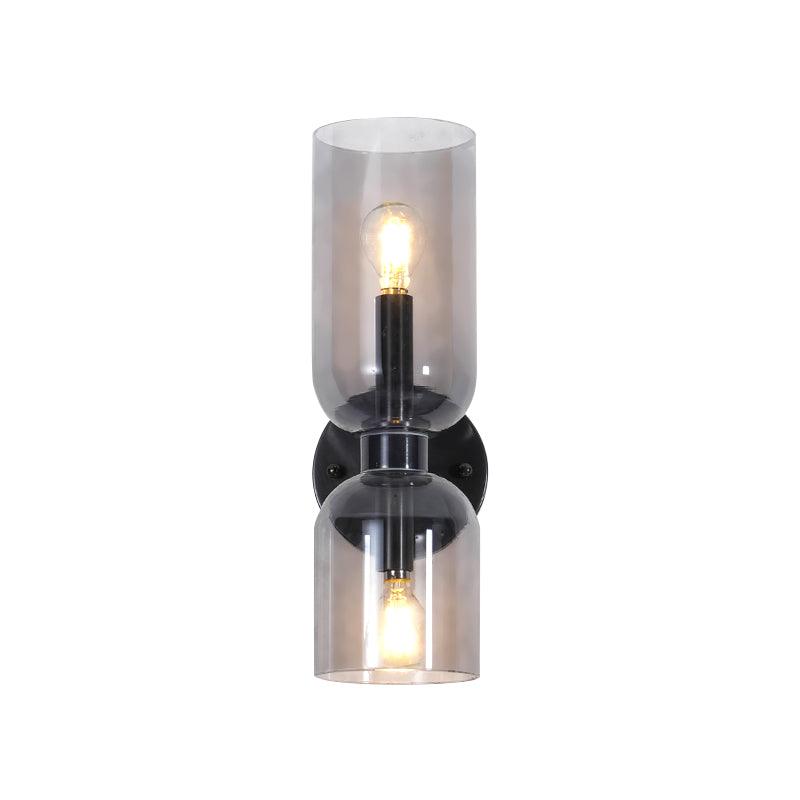 Edie Gold & Black Wall Lamp with Opal Glass