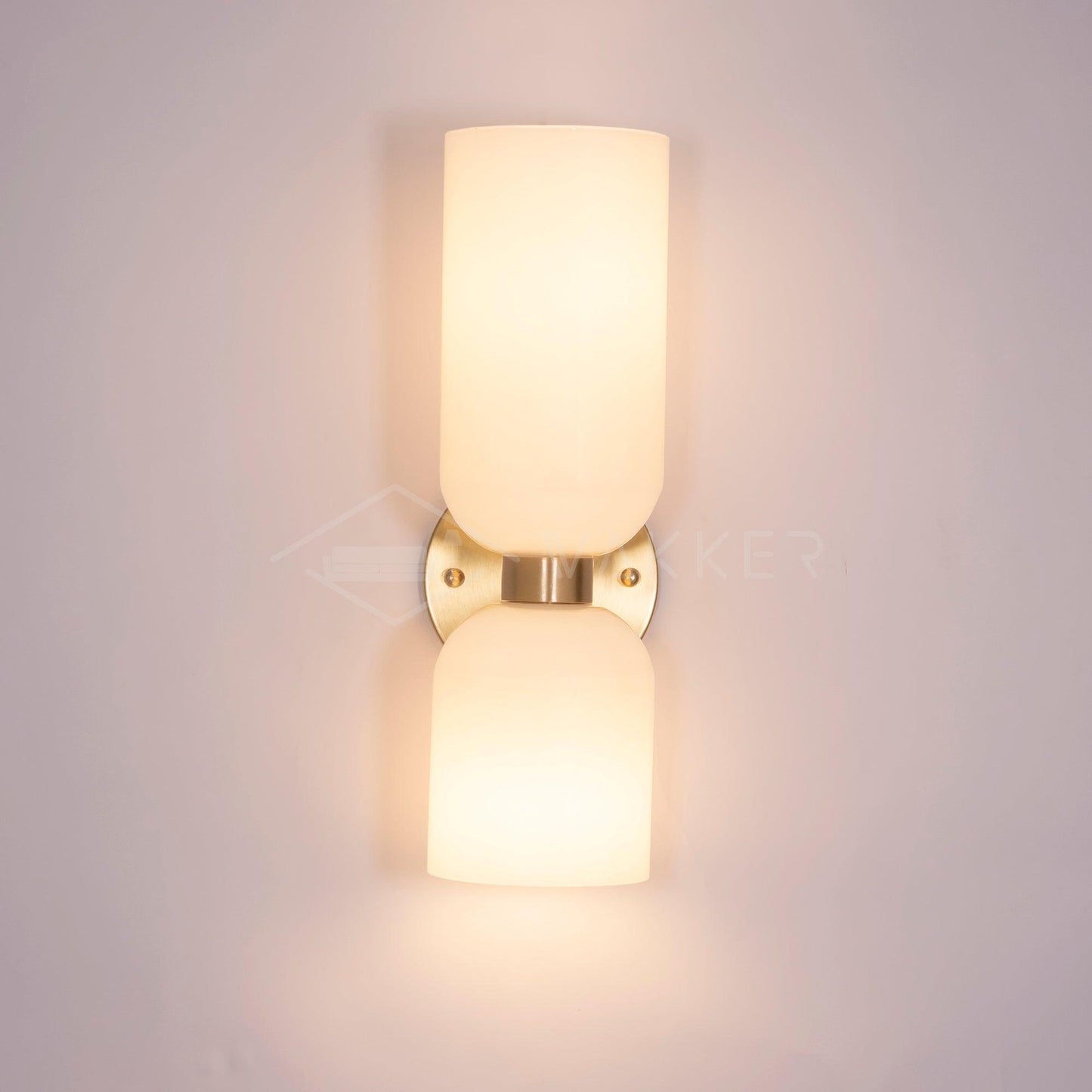 Edie Gold & Black Wall Lamp with Opal Glass