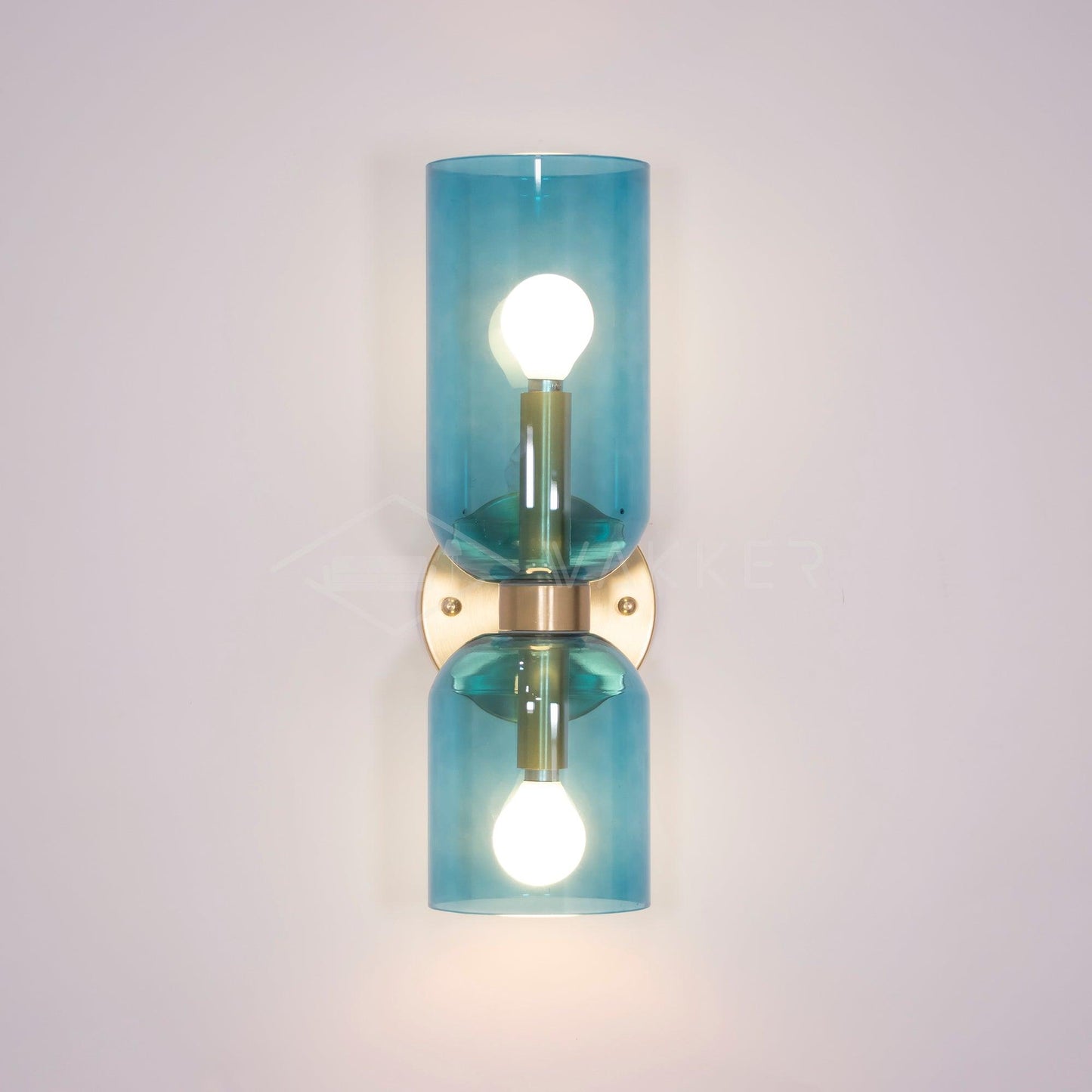 Edie Gold & Black Wall Lamp with Opal Glass