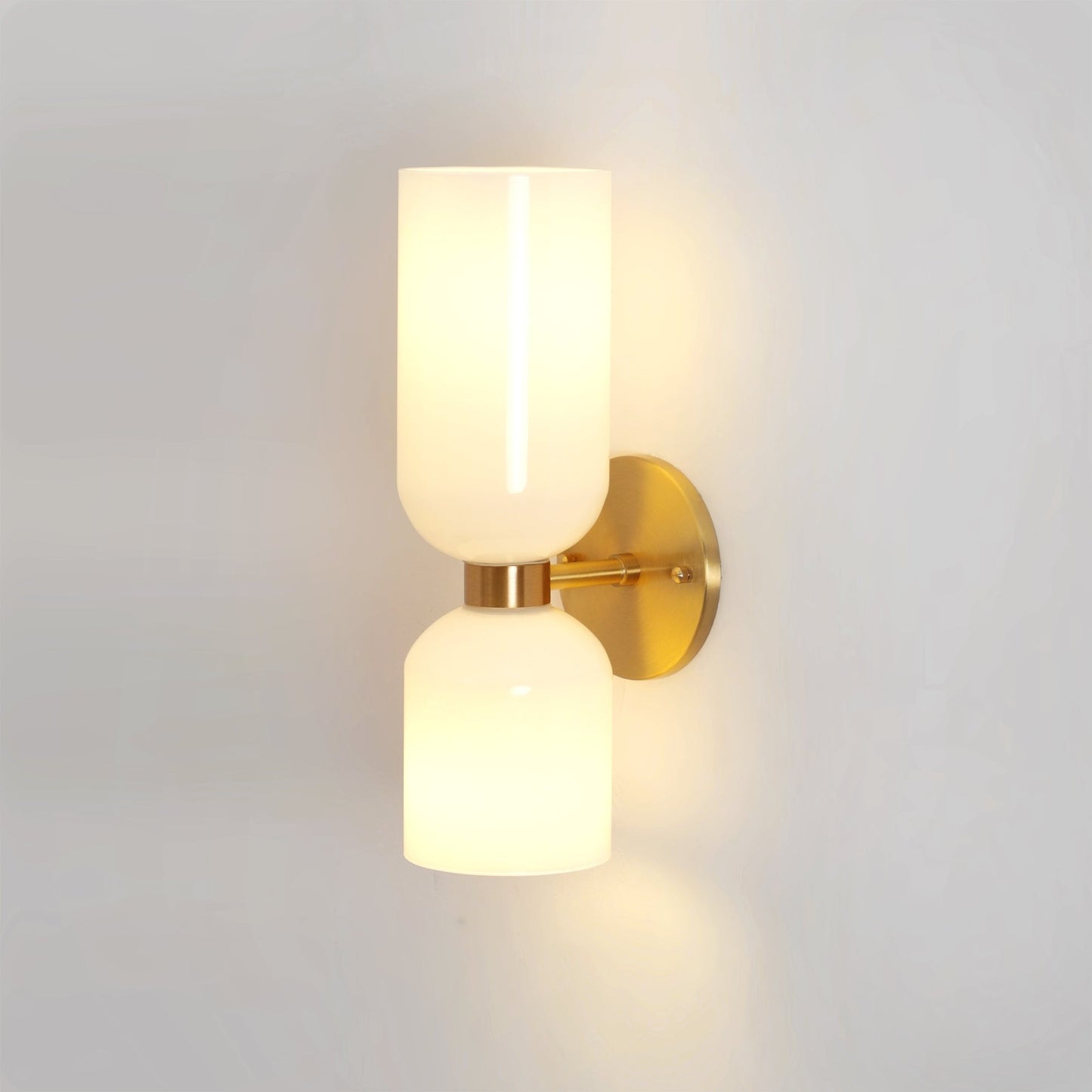 Edie Gold & Black Wall Lamp with Opal Glass