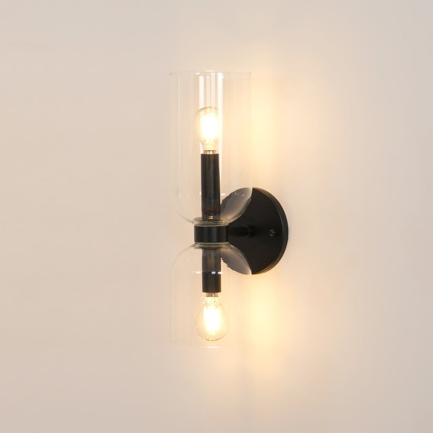 Edie Gold & Black Wall Lamp with Opal Glass