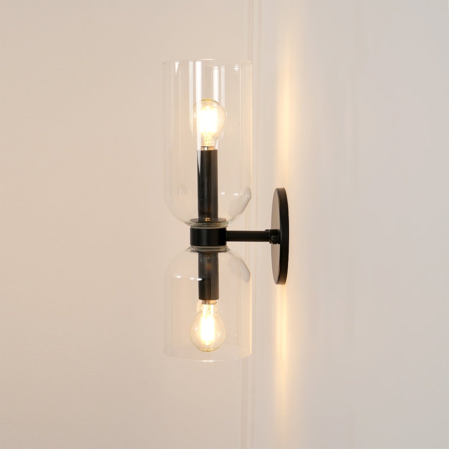 Edie Gold & Black Wall Lamp with Opal Glass