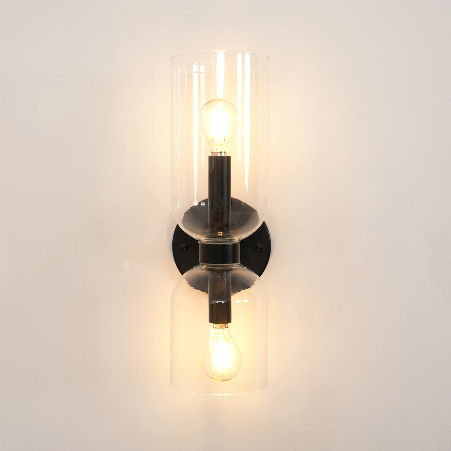 Edie Gold & Black Wall Lamp with Opal Glass