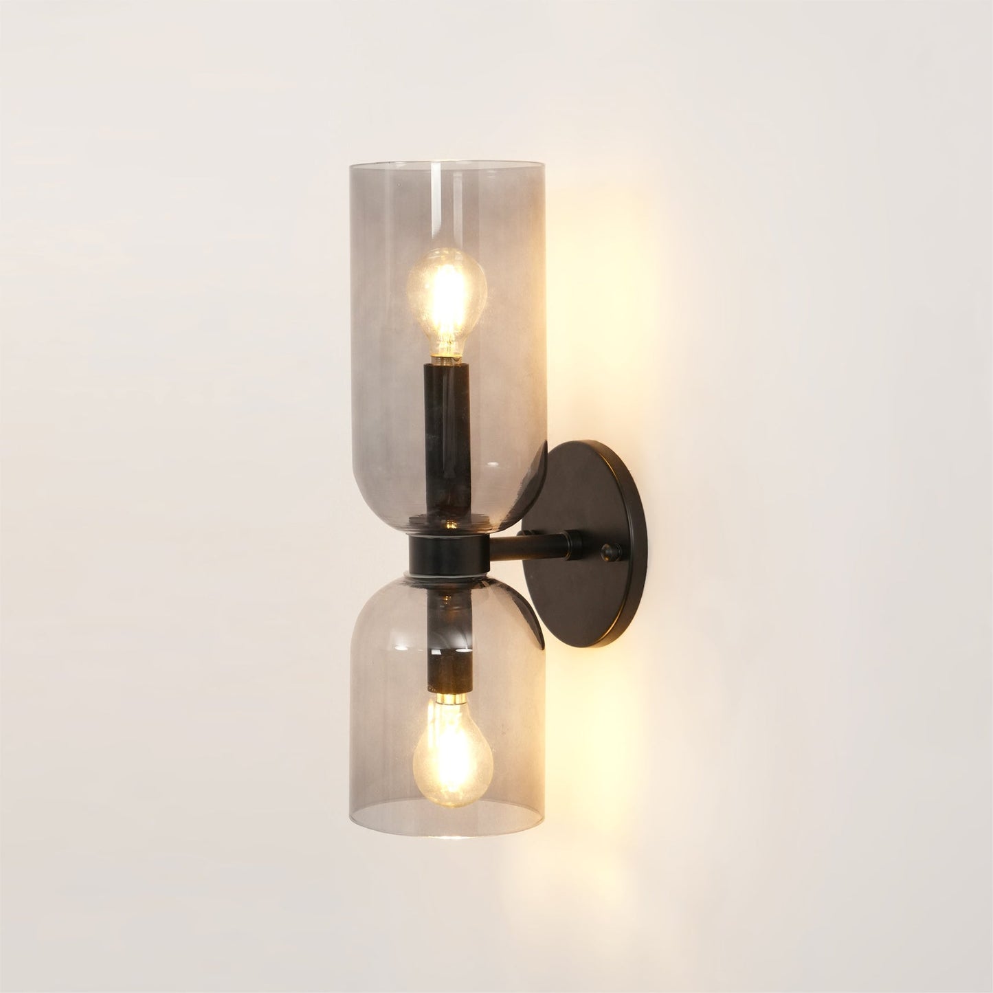 Edie Gold & Black Wall Lamp with Opal Glass