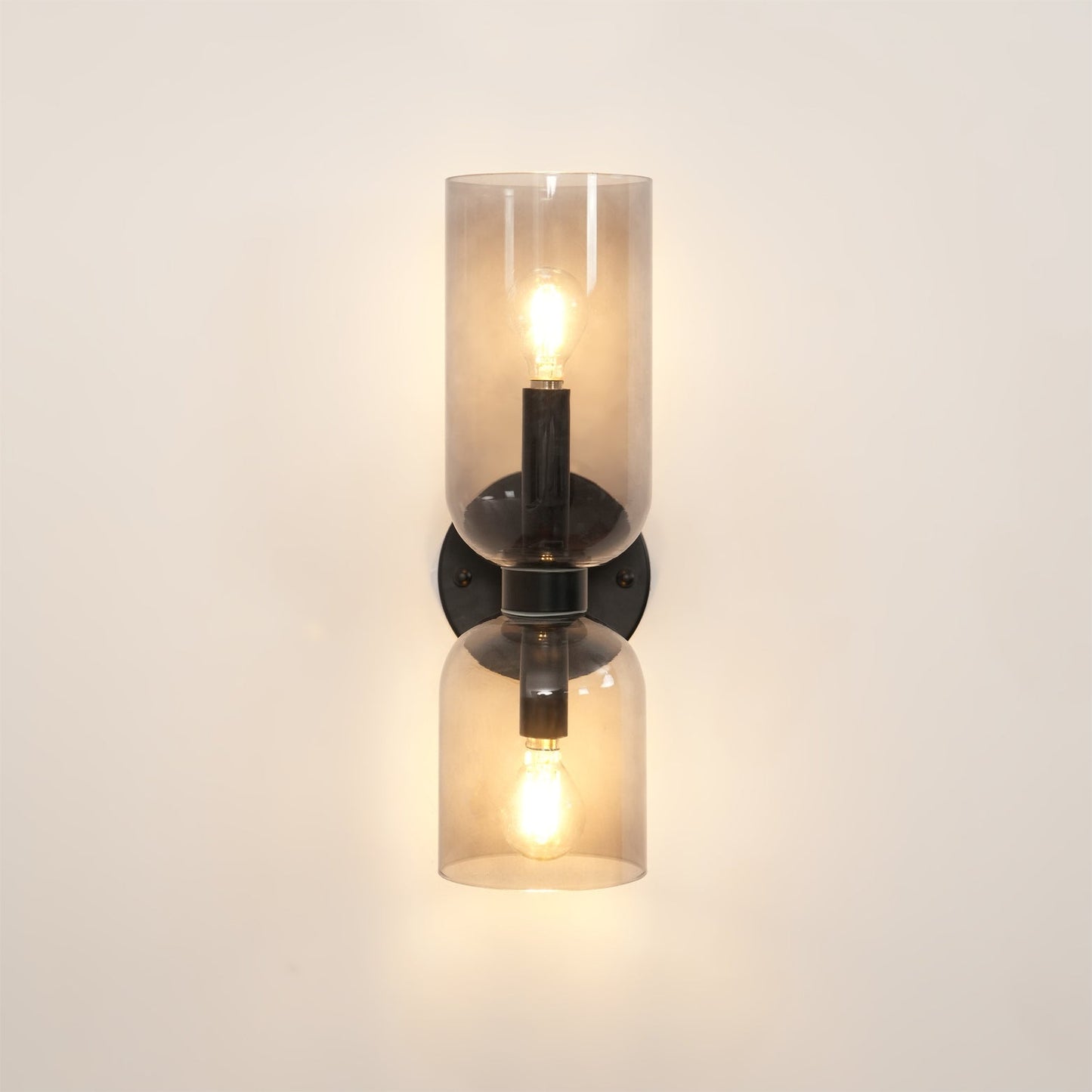 Edie Gold & Black Wall Lamp with Opal Glass