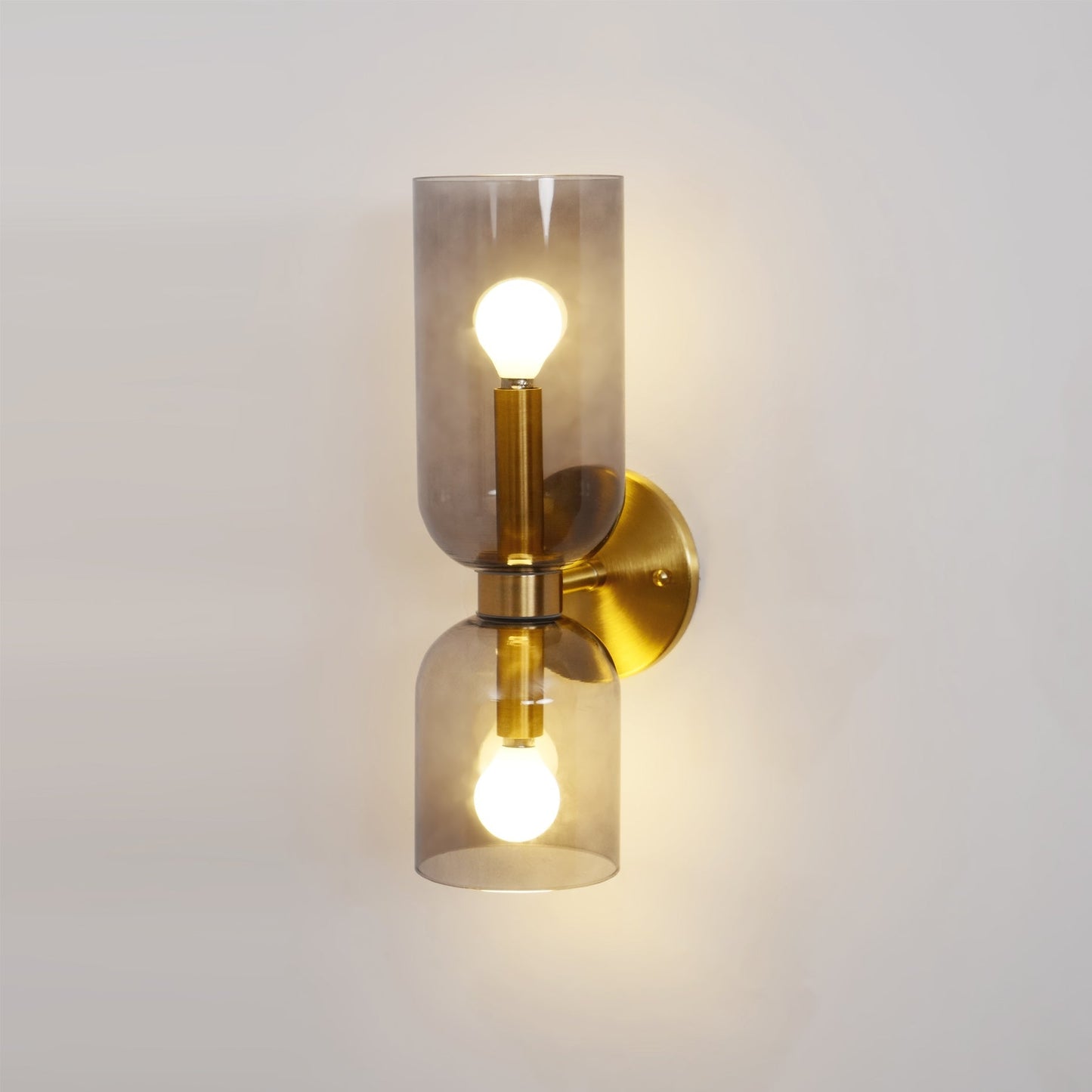 Edie Gold & Black Wall Lamp with Opal Glass