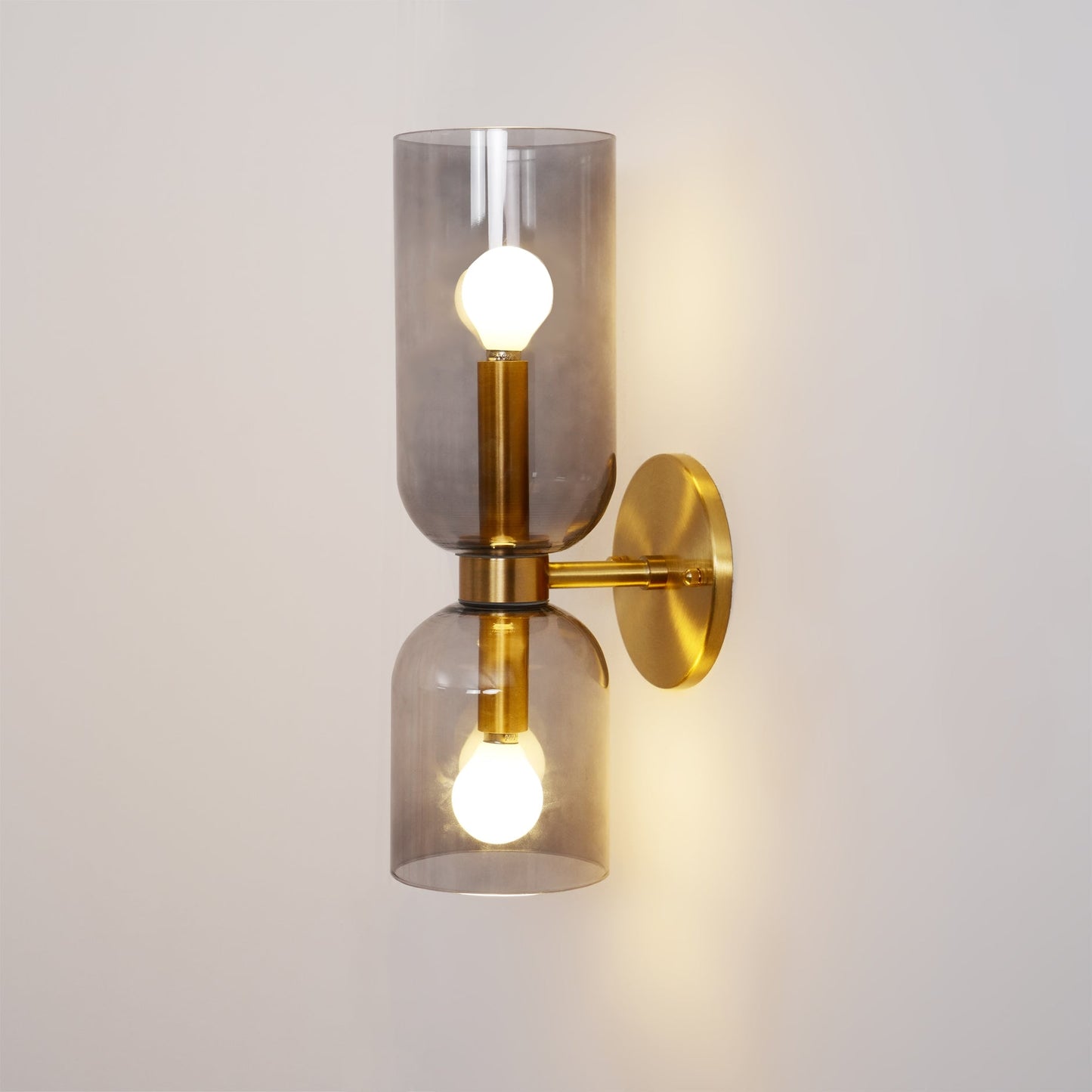 Edie Gold & Black Wall Lamp with Opal Glass