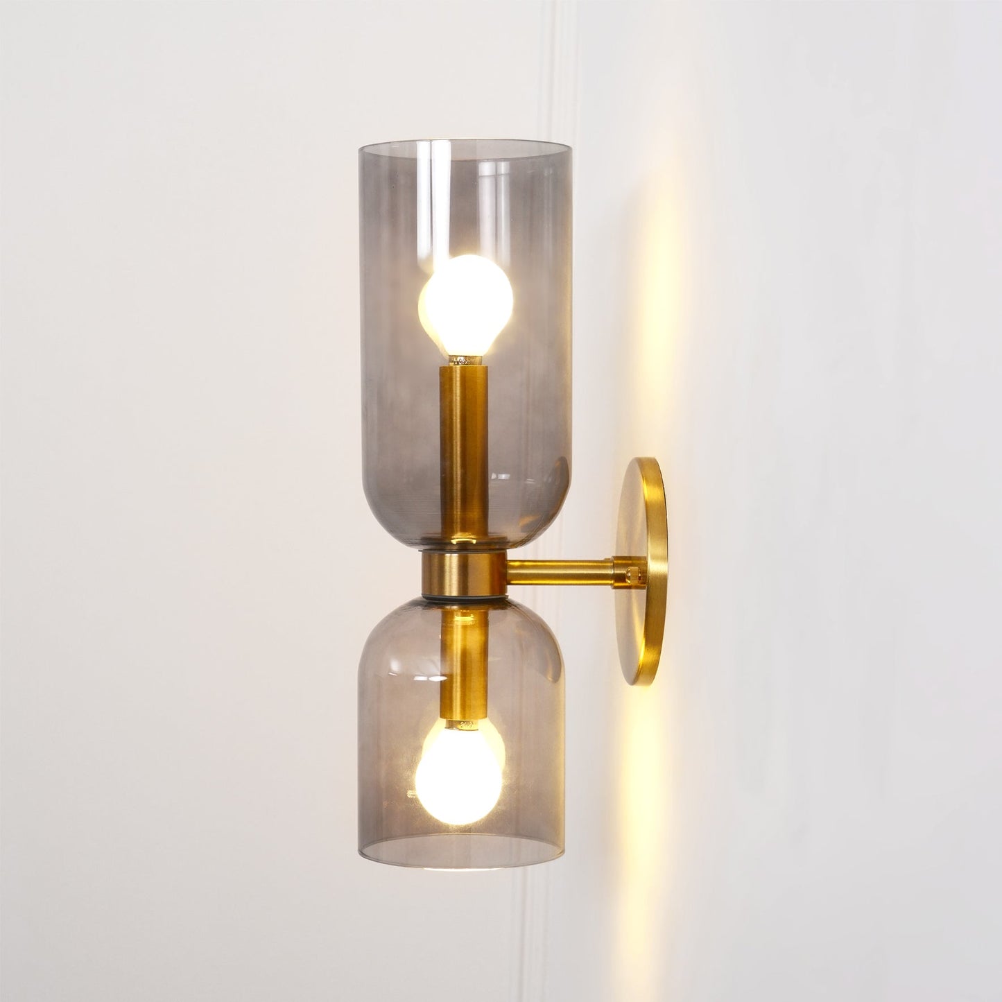 Edie Gold & Black Wall Lamp with Opal Glass