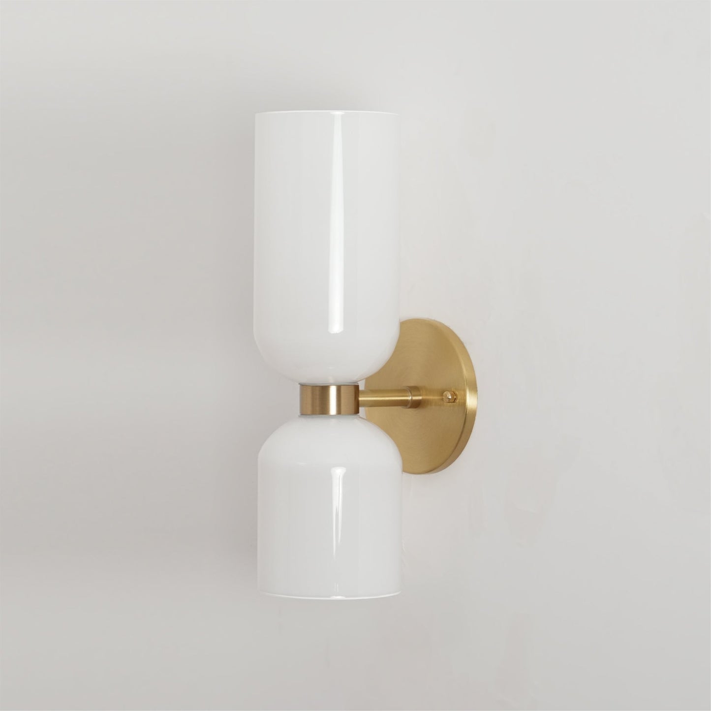 Edie Gold & Black Wall Lamp with Opal Glass