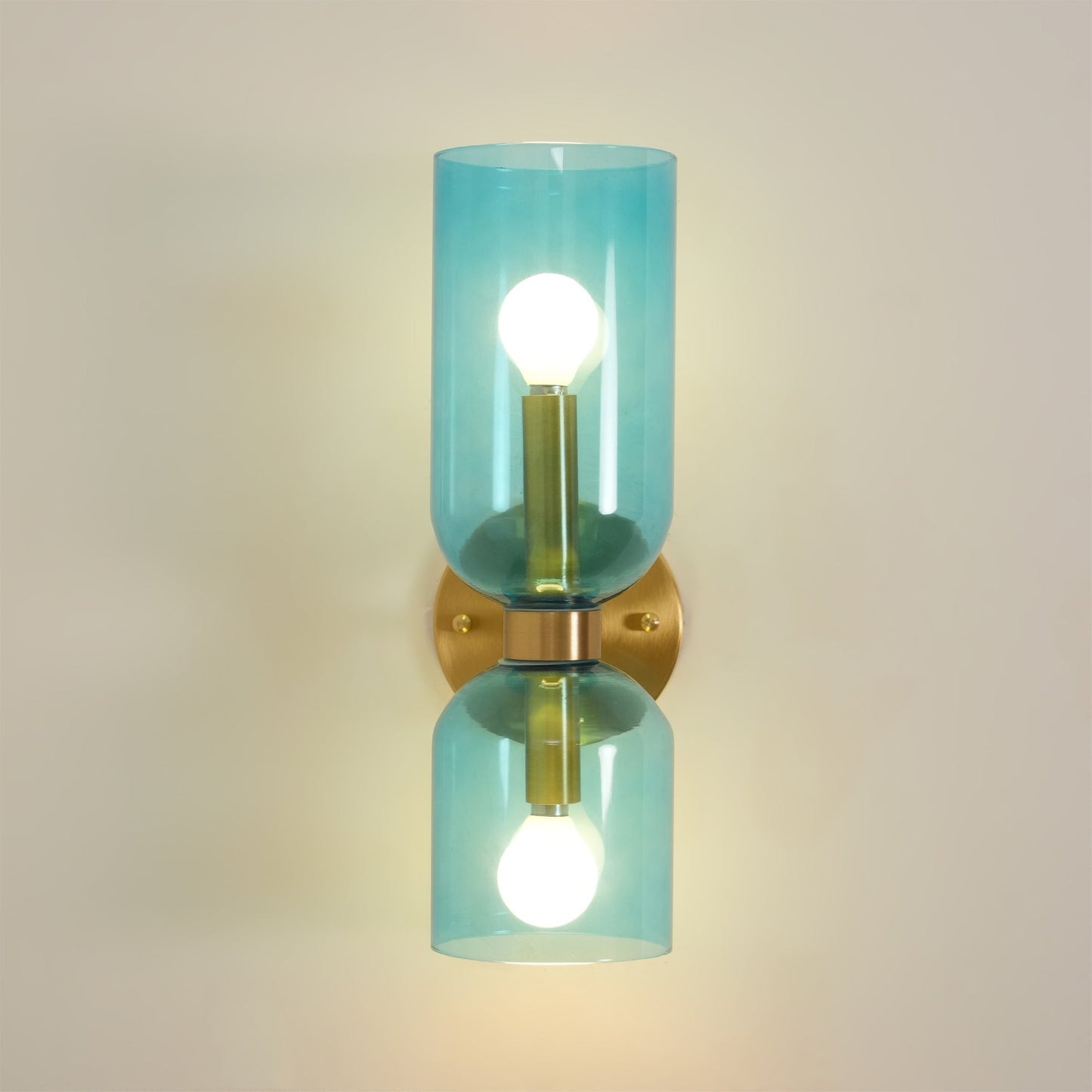 Edie Gold & Black Wall Lamp with Opal Glass