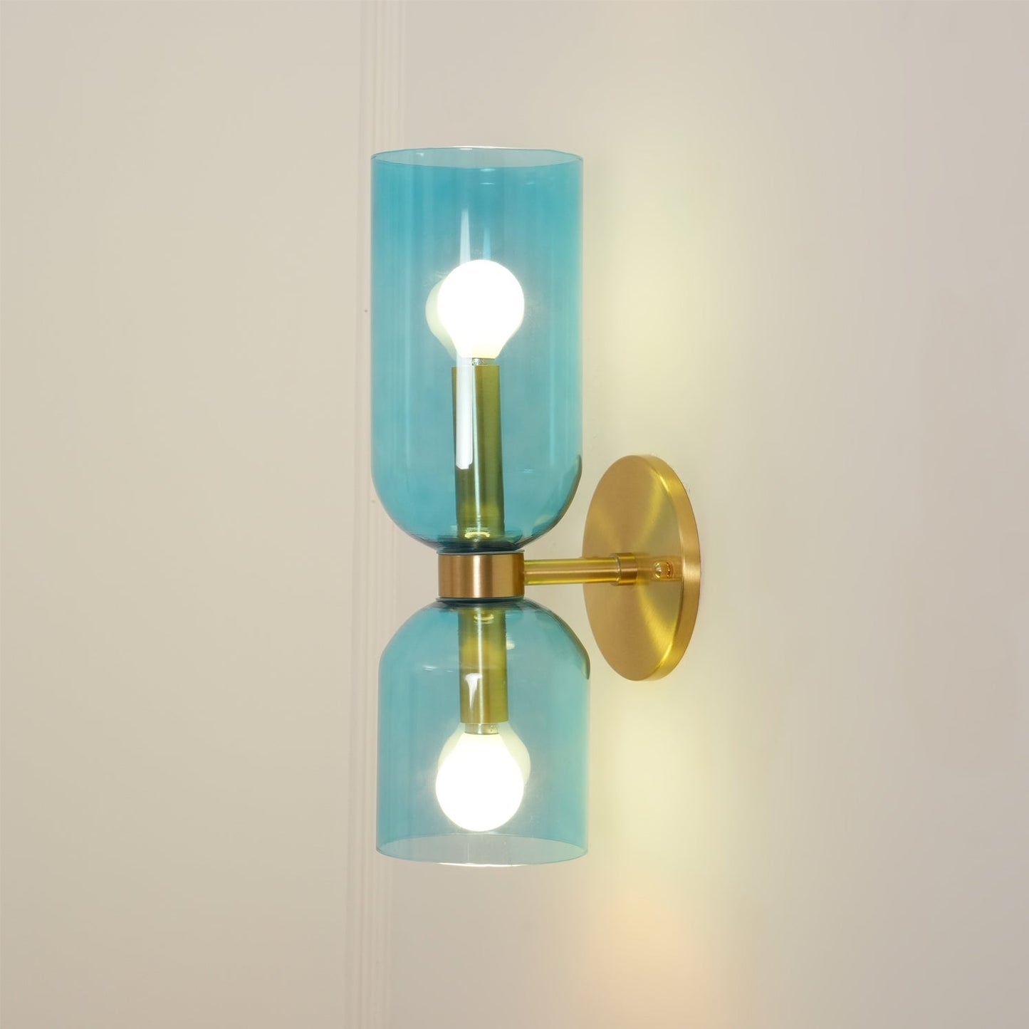 Edie Gold & Black Wall Lamp with Opal Glass