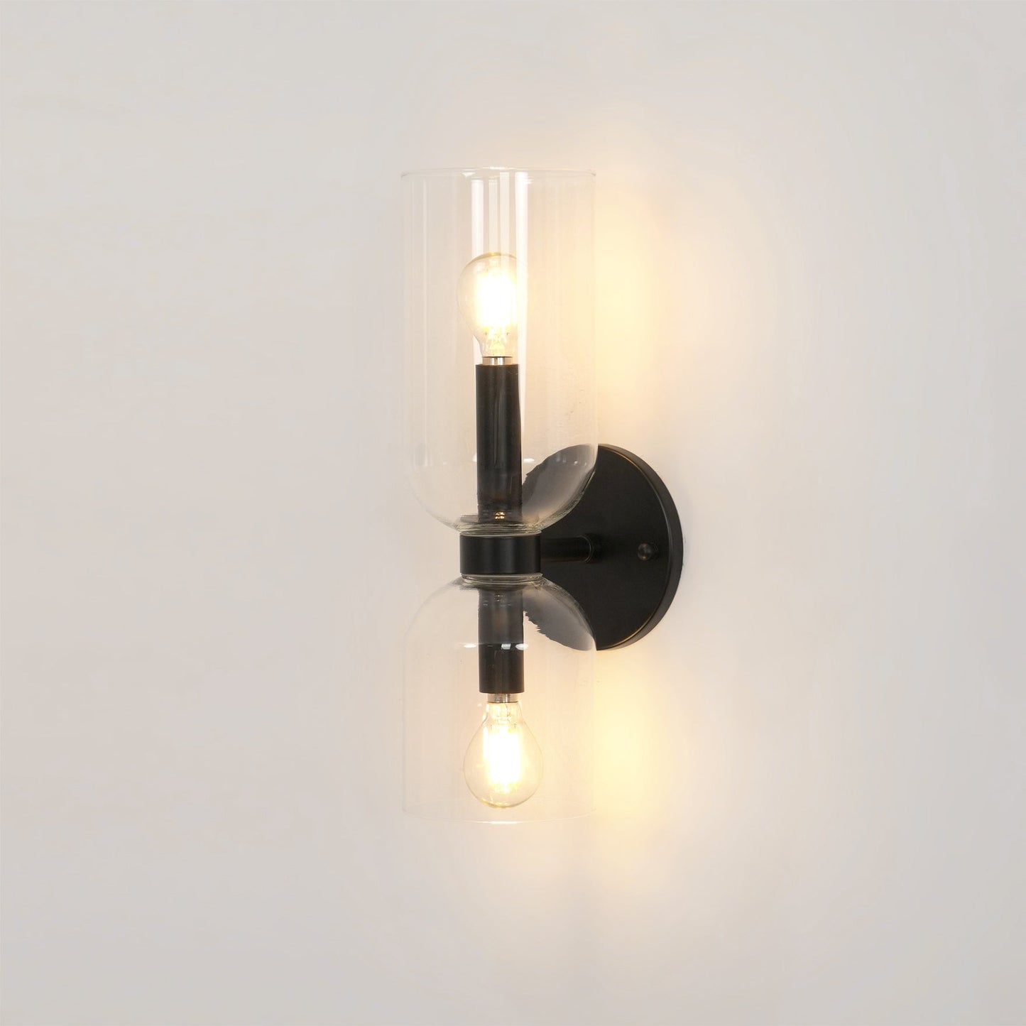 Edie Gold & Black Wall Lamp with Opal Glass