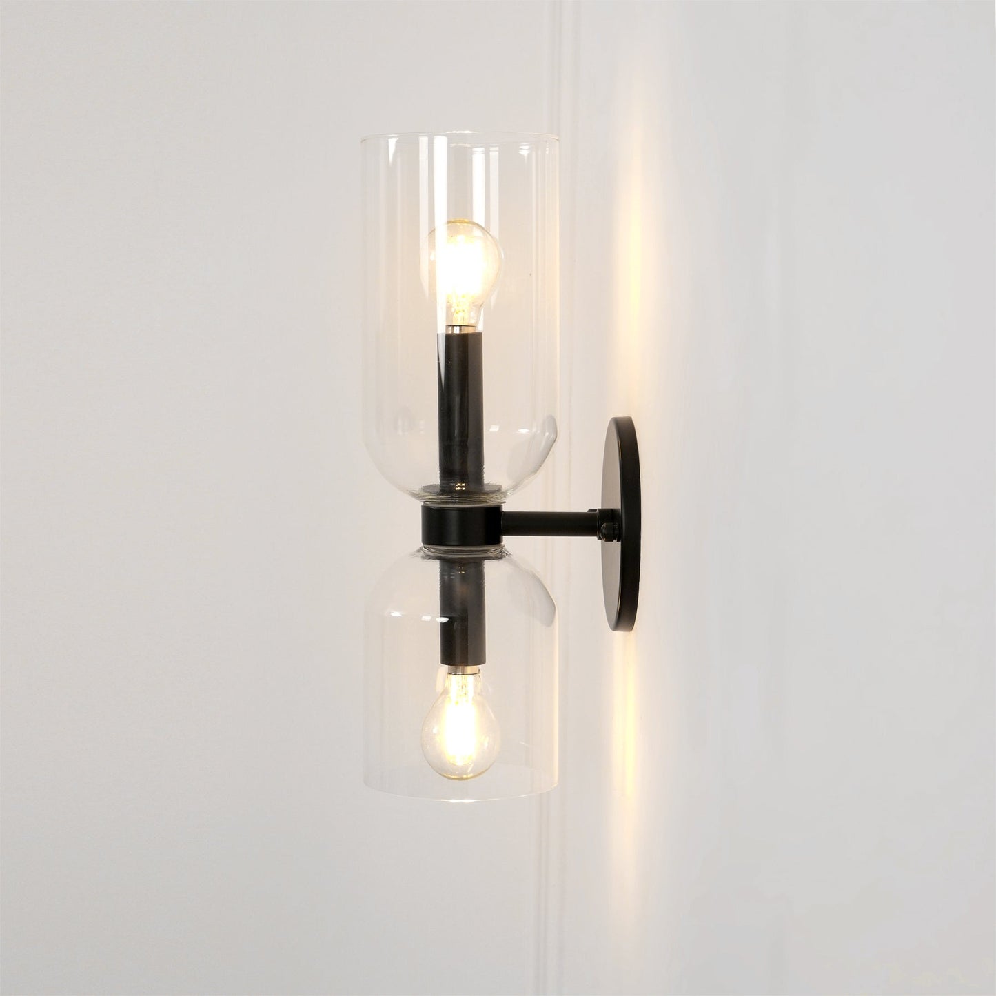 Edie Gold & Black Wall Lamp with Opal Glass