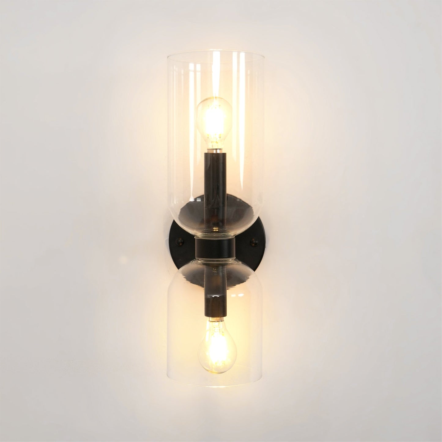 Edie Gold & Black Wall Lamp with Opal Glass