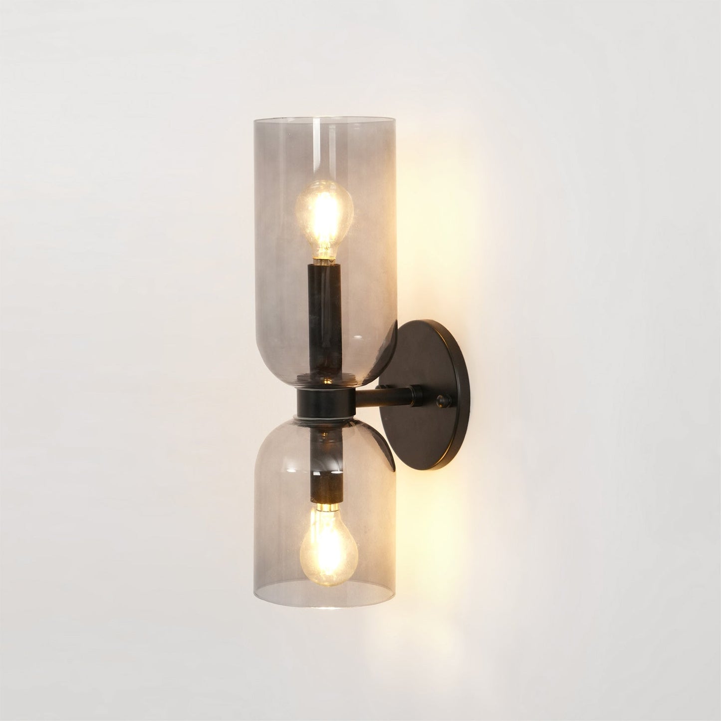Edie Gold & Black Wall Lamp with Opal Glass