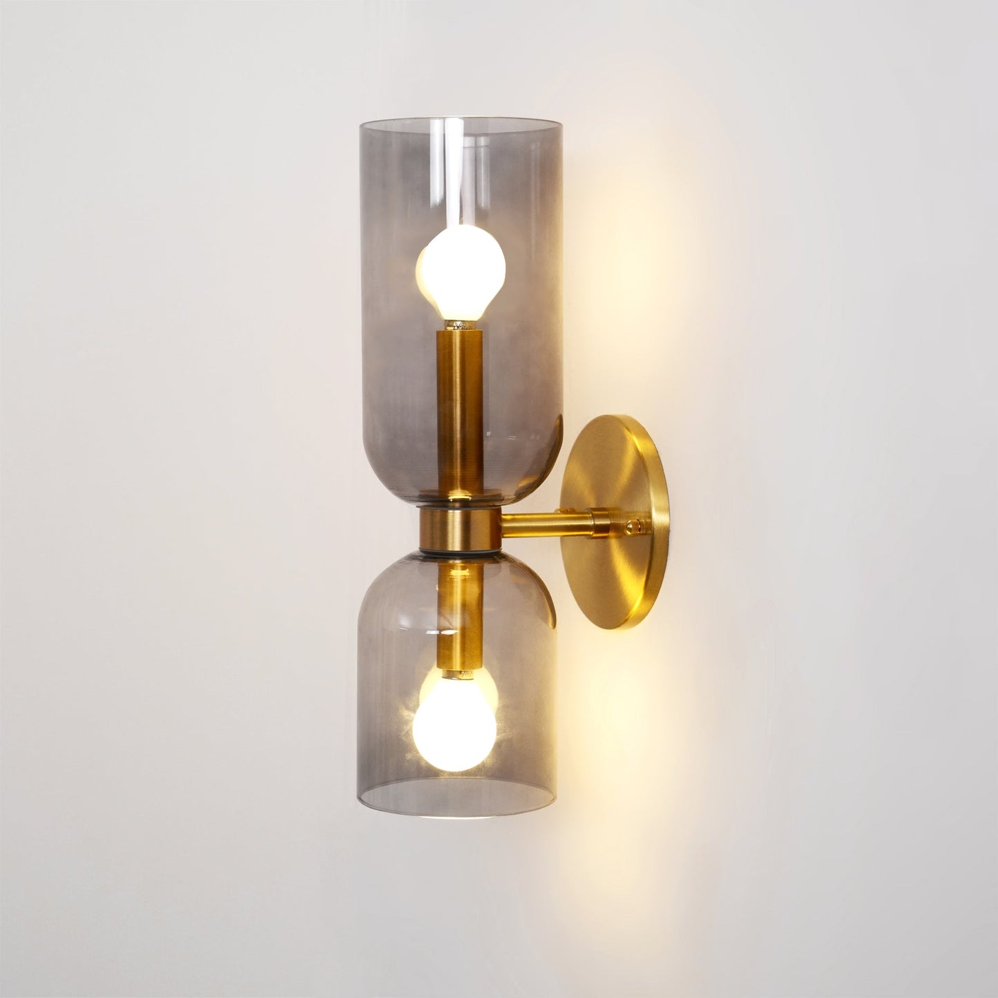 Edie Gold & Black Wall Lamp with Opal Glass