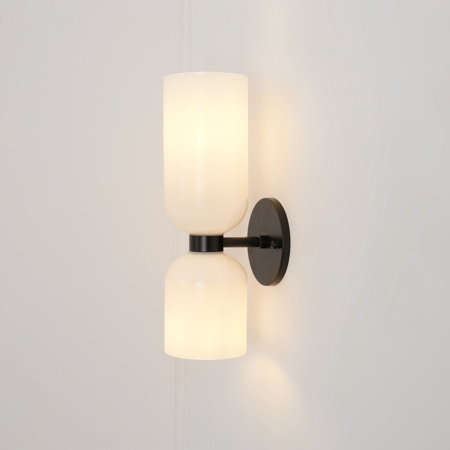 Edie Gold & Black Wall Lamp with Opal Glass
