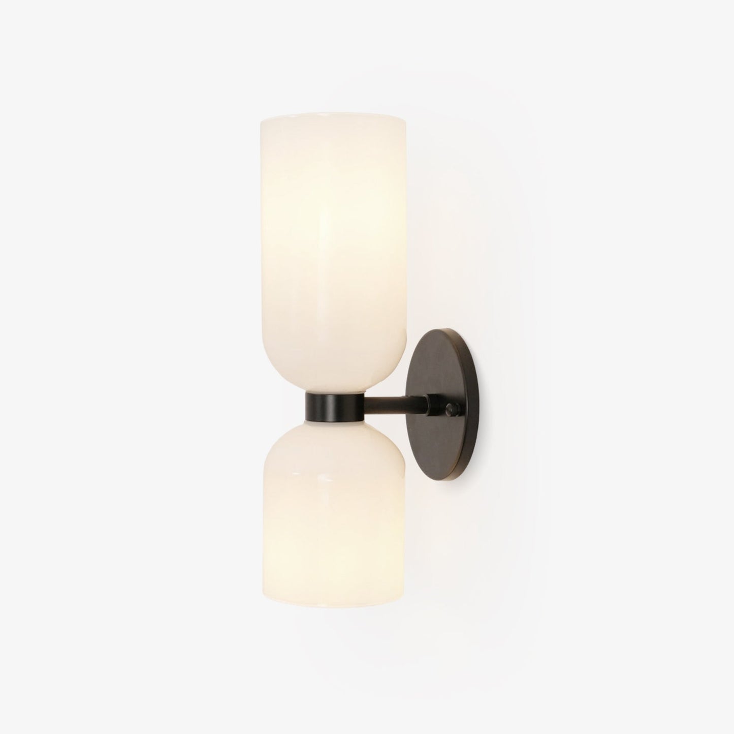 Edie Gold & Black Wall Lamp with Opal Glass