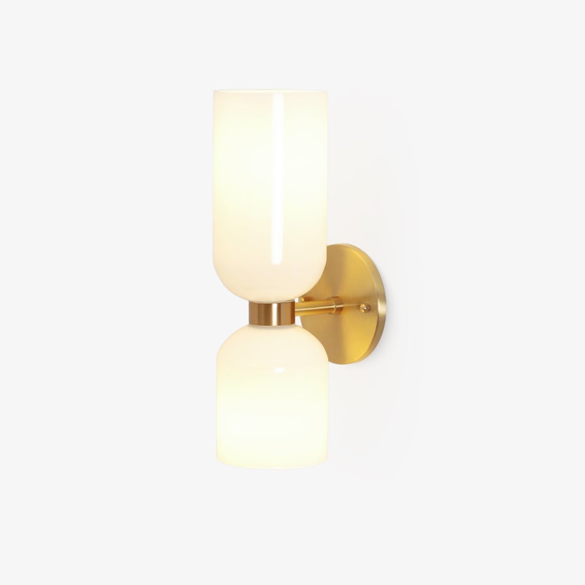 Edie Gold & Black Wall Lamp with Opal Glass