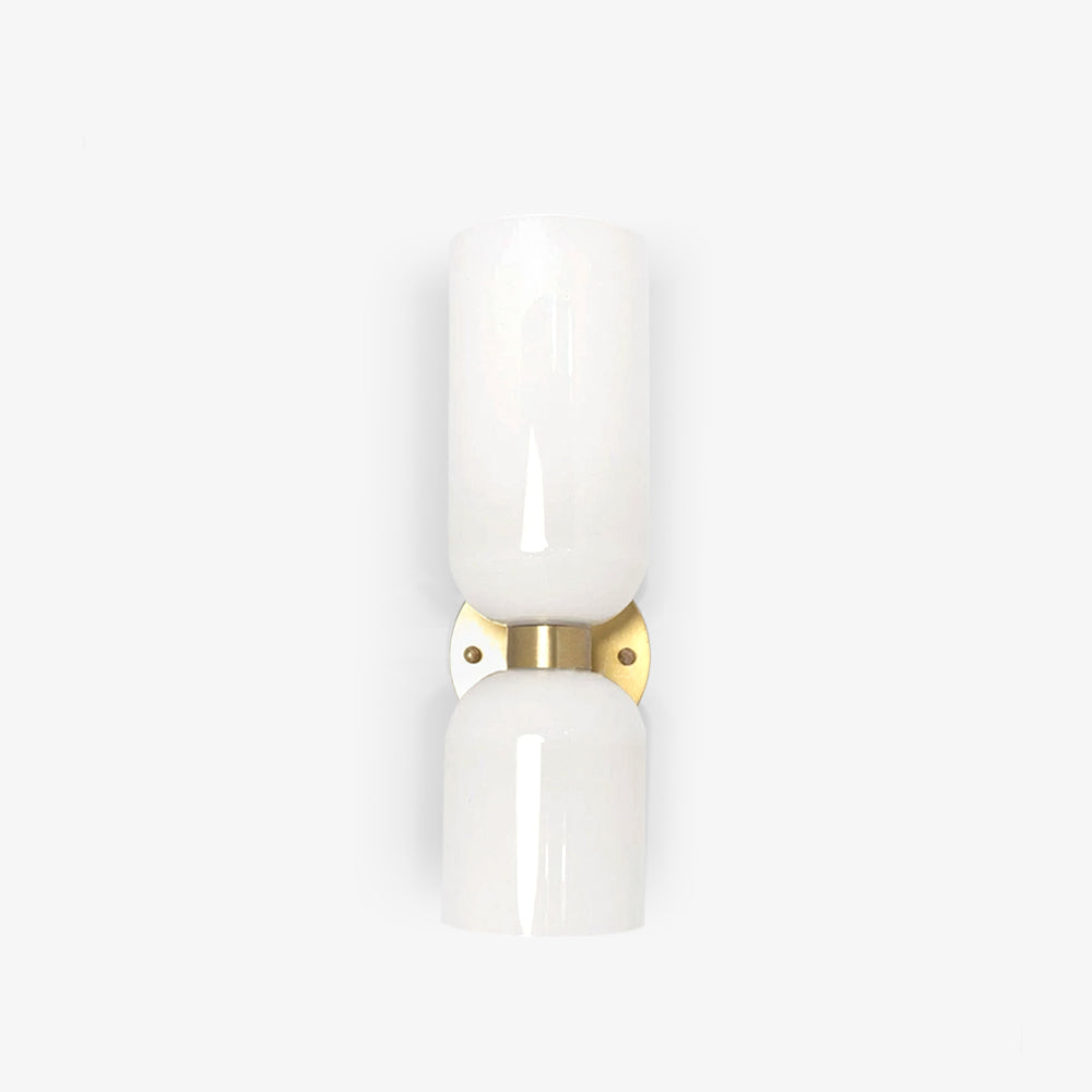 Edie Gold & Black Wall Lamp with Opal Glass