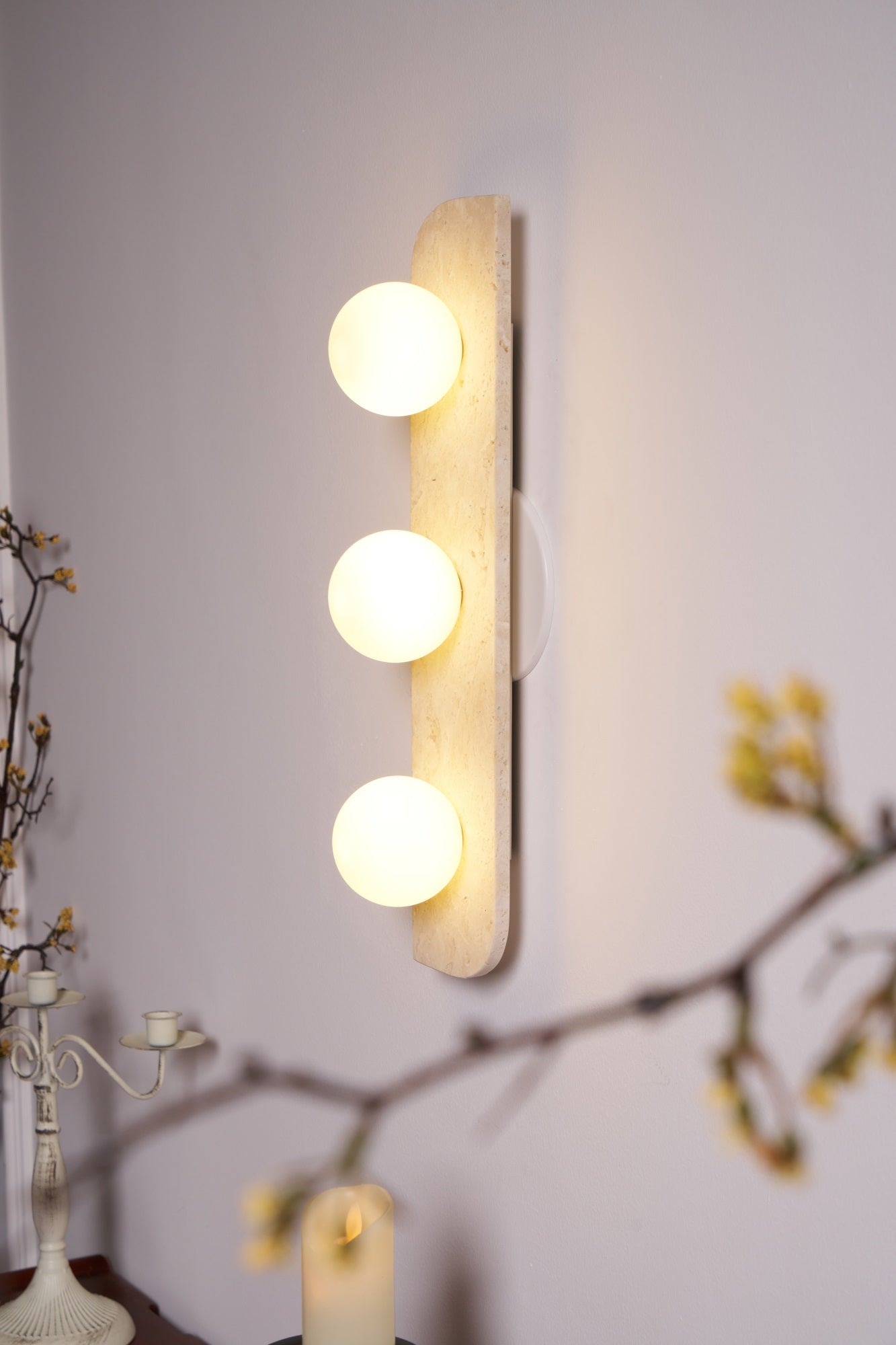 Elysian Travertine Wall Light - YIOSI