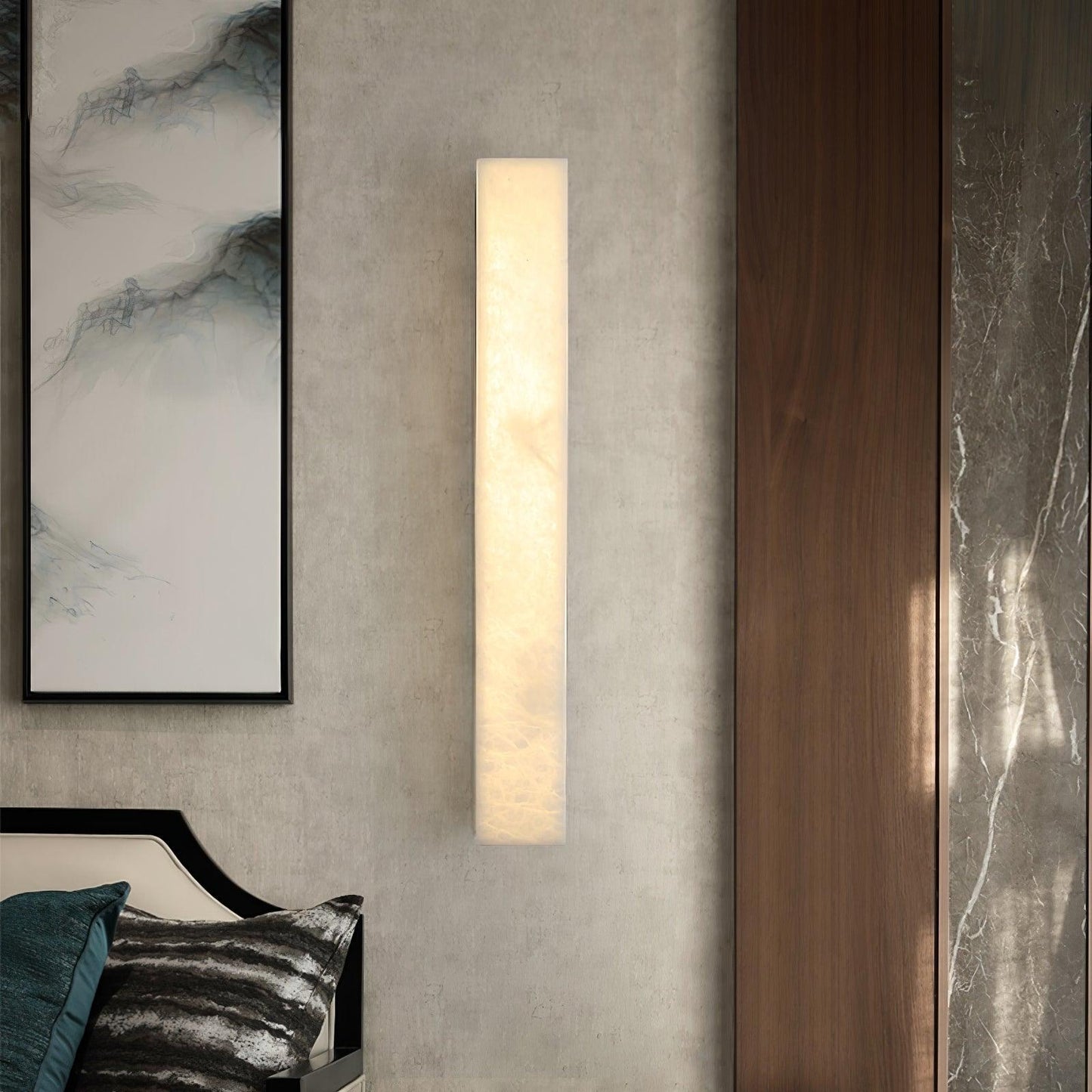 Emerson Marble Brass Wall Lamp – Adjustable Height LED Light