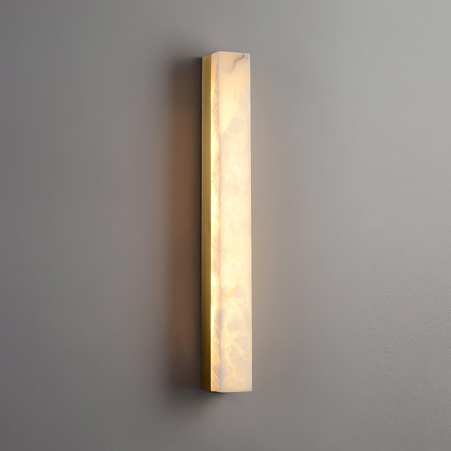 Emerson Marble Brass Wall Lamp – Adjustable Height LED Light