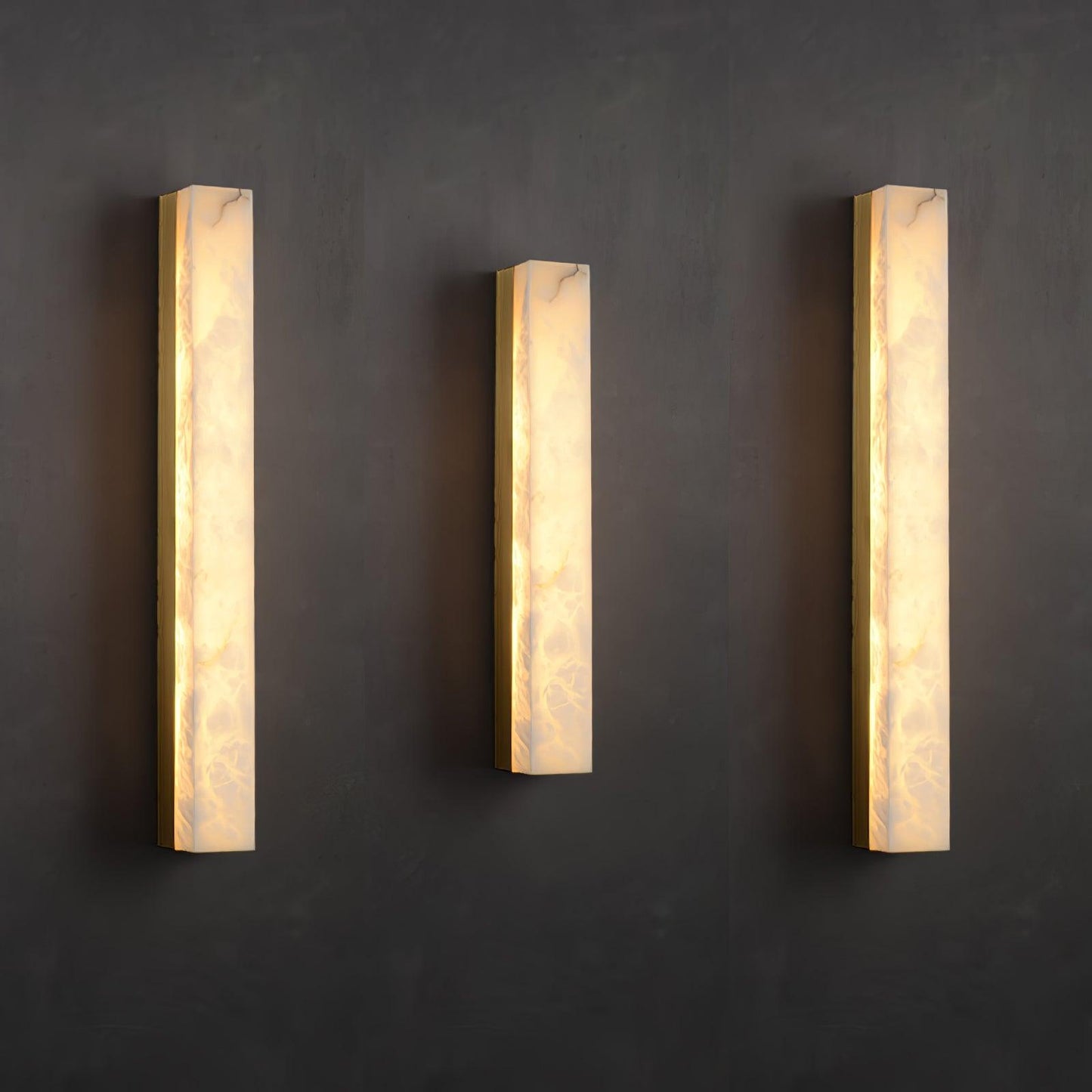 Emerson Marble Brass Wall Lamp – Adjustable Height LED Light