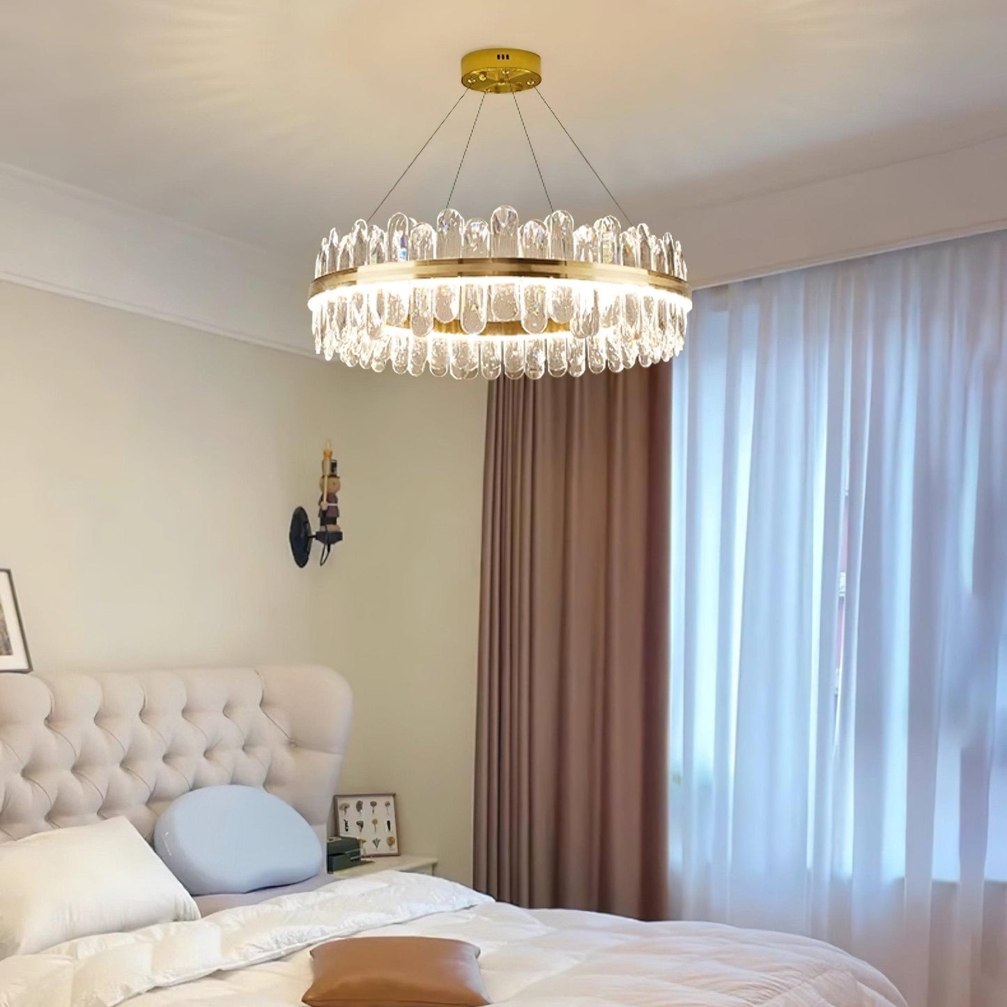 Enos Gold K9 Crystal Chandelier – Elegant Ceiling Light