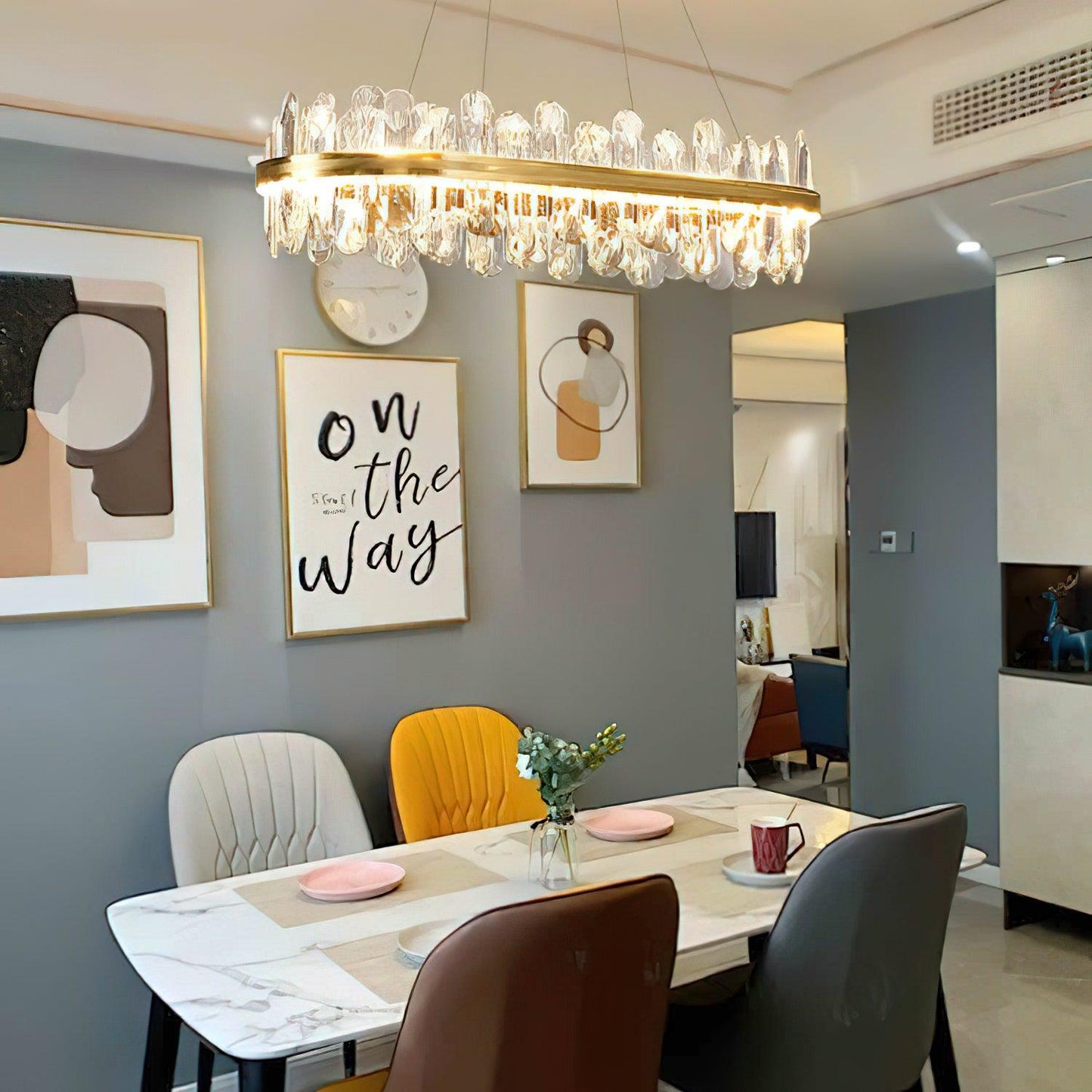 Enos Gold K9 Crystal Chandelier – Elegant Ceiling Light