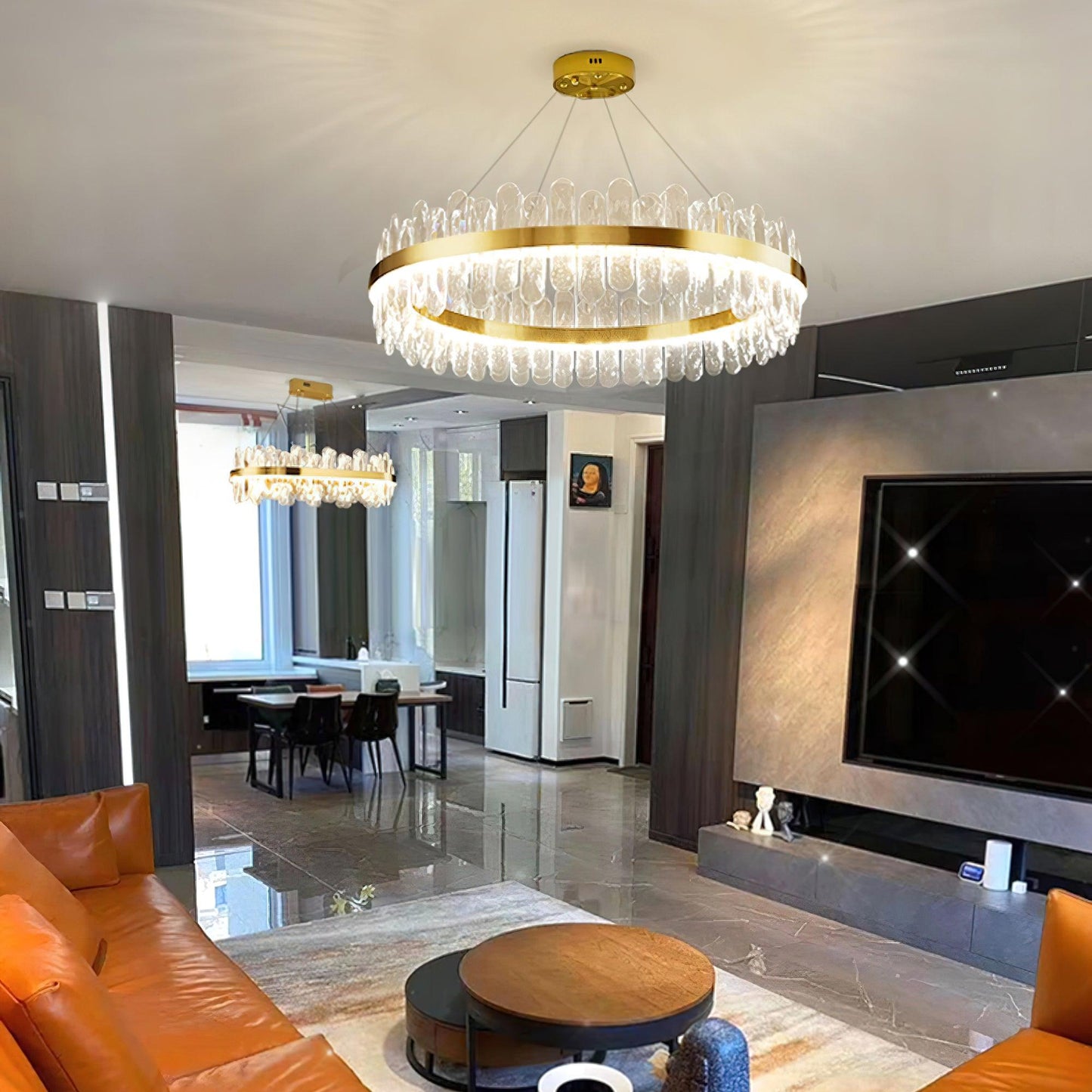 Enos Gold K9 Crystal Chandelier – Elegant Ceiling Light