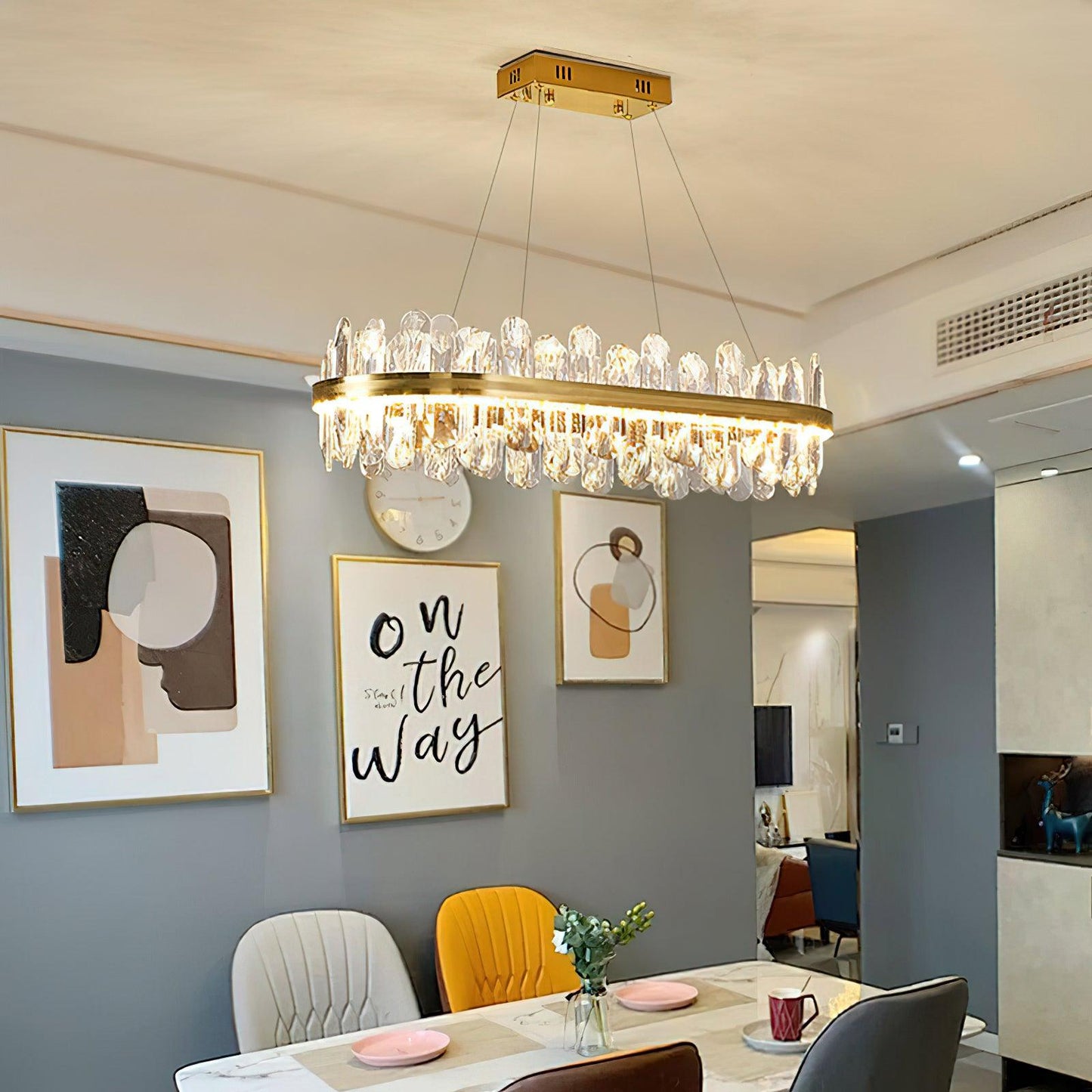 Enos Gold K9 Crystal Chandelier – Elegant Ceiling Light