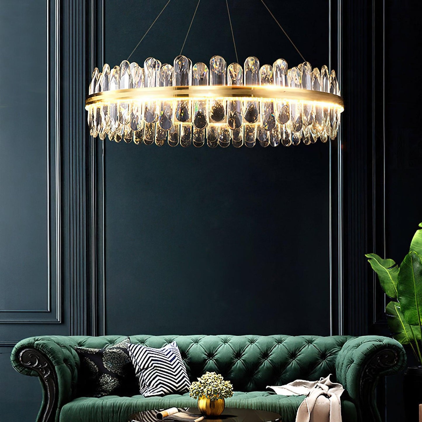 Enos Gold K9 Crystal Chandelier – Elegant Ceiling Light