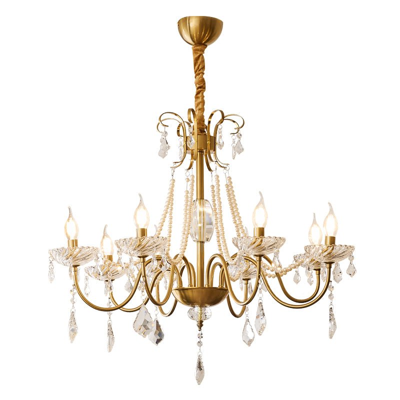 Evaria Crystal Pearl Chandelier - YIOSI