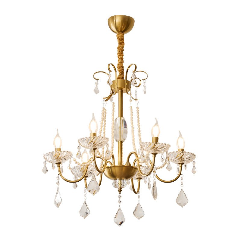 Evaria Crystal Pearl Chandelier - YIOSI