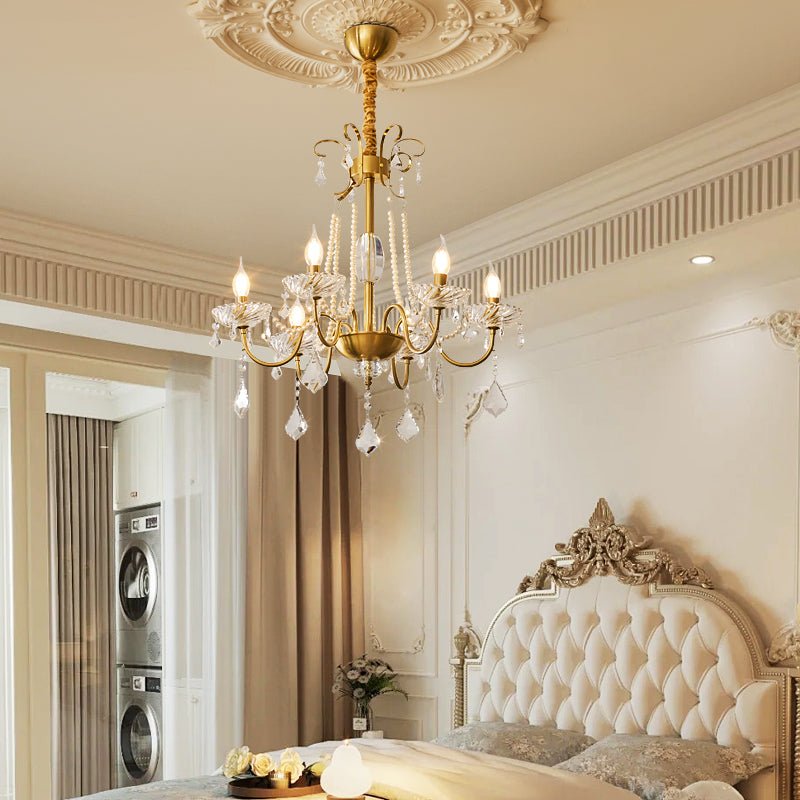 Evaria Crystal Pearl Chandelier - YIOSI