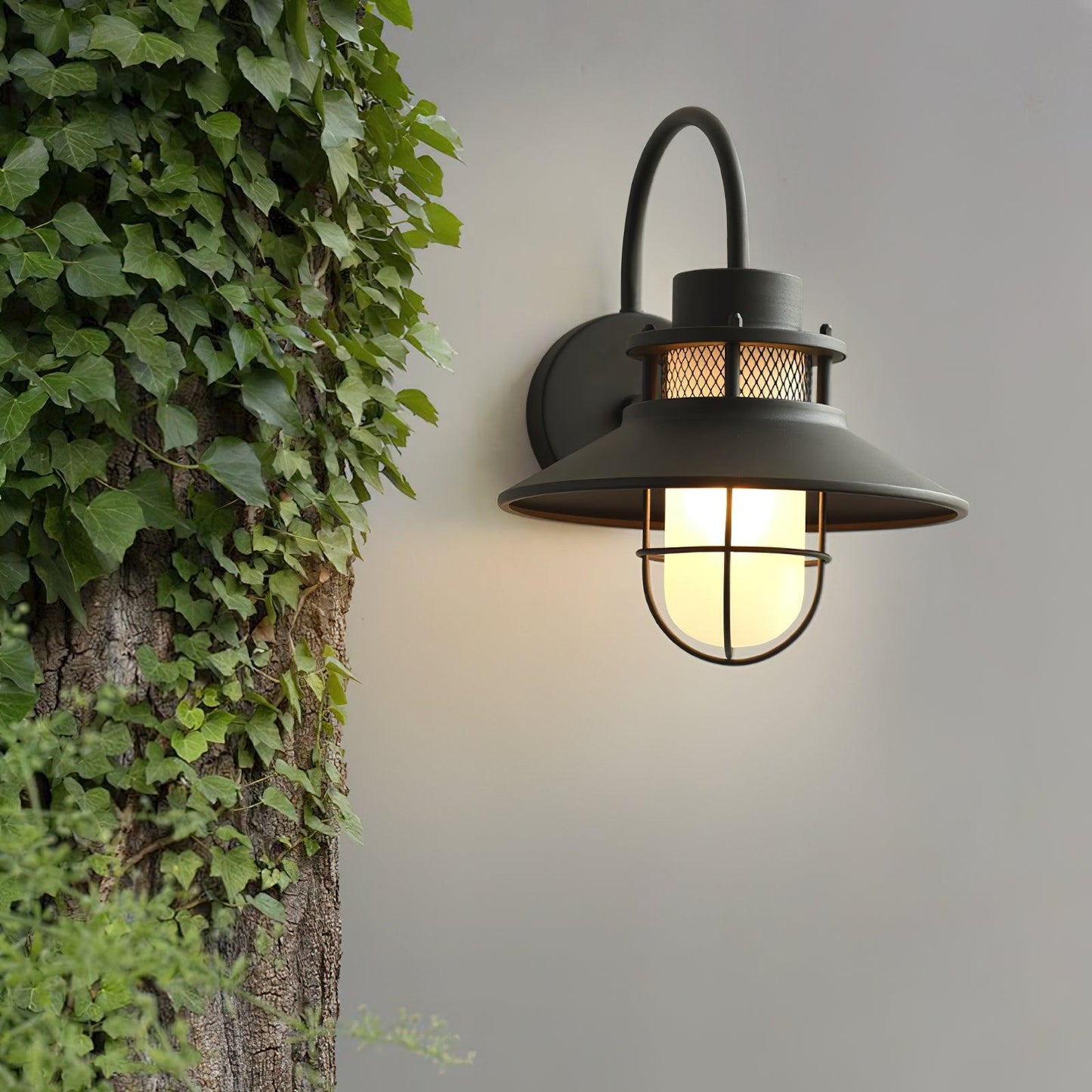 Felix Outdoor Wall Lamp – Black Frosted Glass, IP65 Waterproof, Style