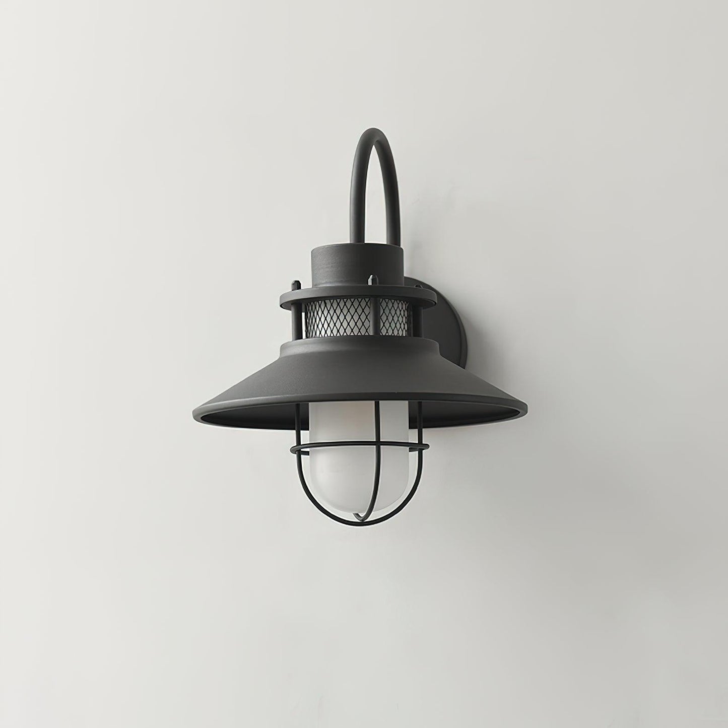 Felix Outdoor Wall Lamp – Black Frosted Glass, IP65 Waterproof, Style