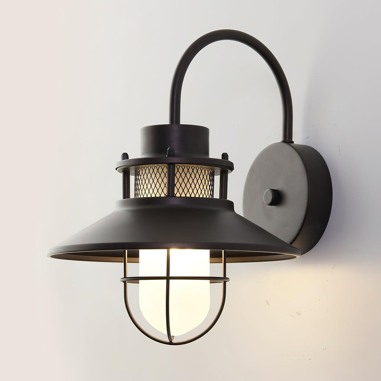 Felix Outdoor Wall Lamp – Black Frosted Glass, IP65 Waterproof, Style