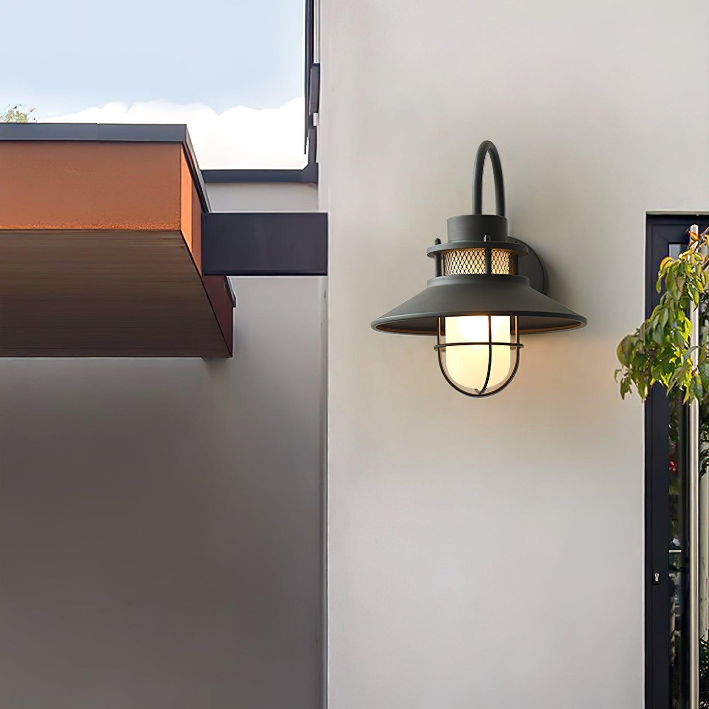 Felix Outdoor Wall Lamp – Black Frosted Glass, IP65 Waterproof, Style