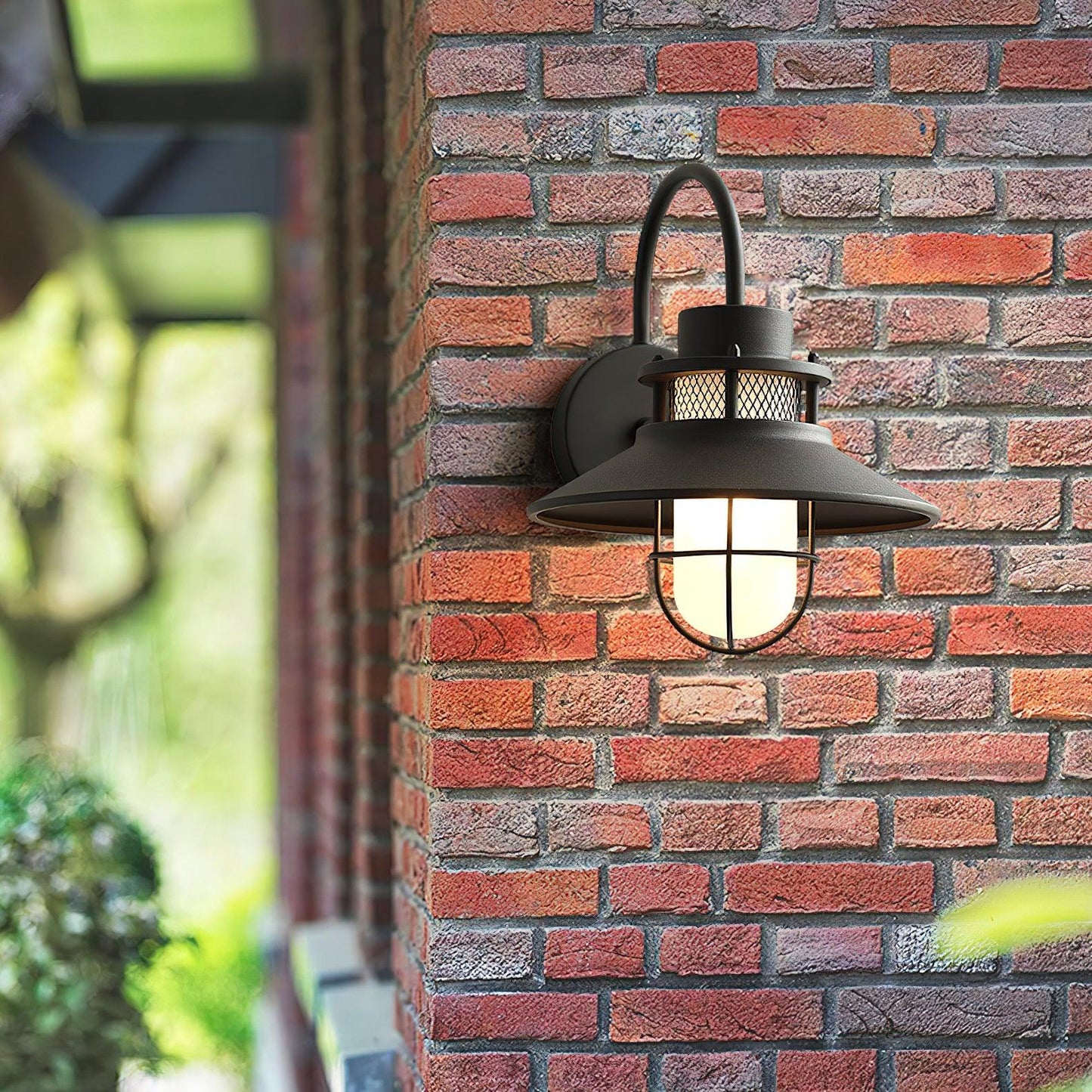 Felix Outdoor Wall Lamp – Black Frosted Glass, IP65 Waterproof, Style