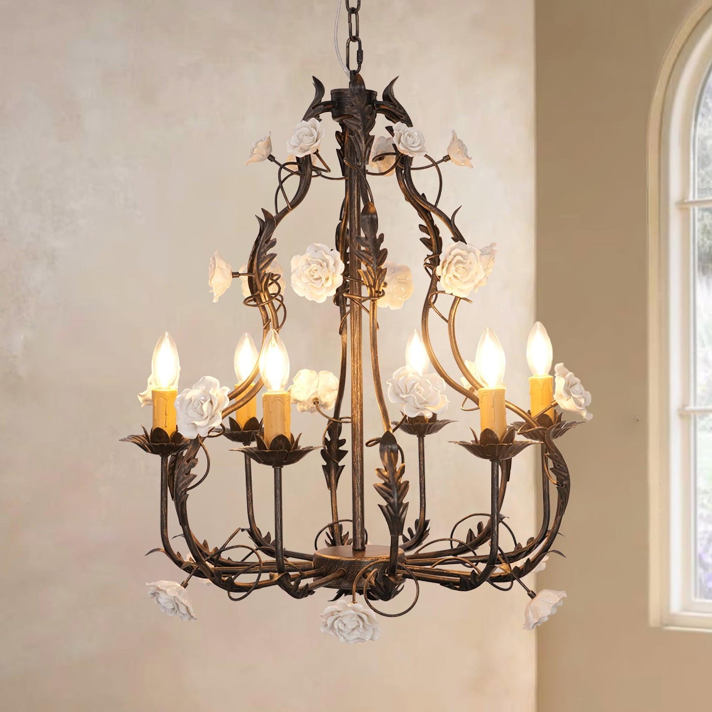 Florentine Rose Garden Chandelier - YIOSI