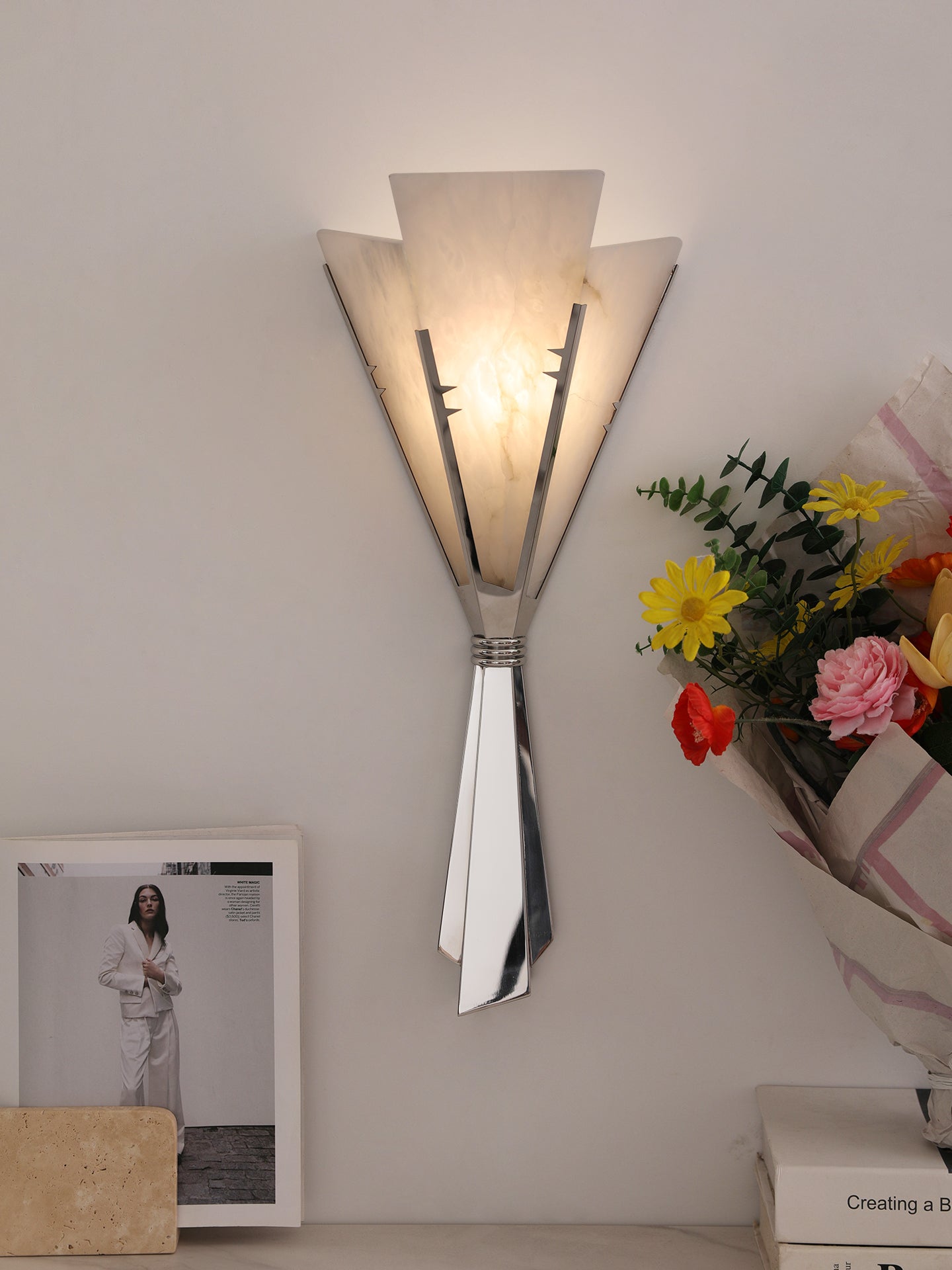 Florent Alabaster Fan Wall Sconce - YIOSI