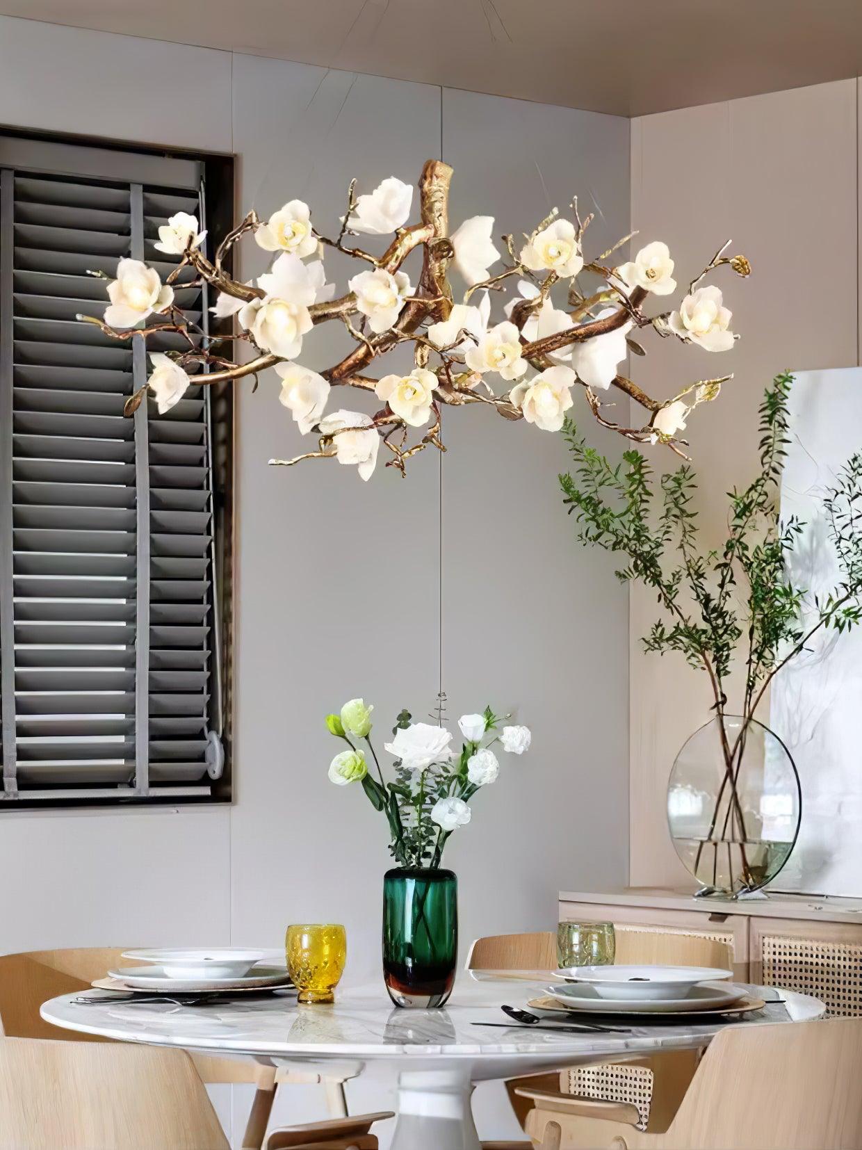 Flower Bloom Branch Brass Chandelier - YIOSI