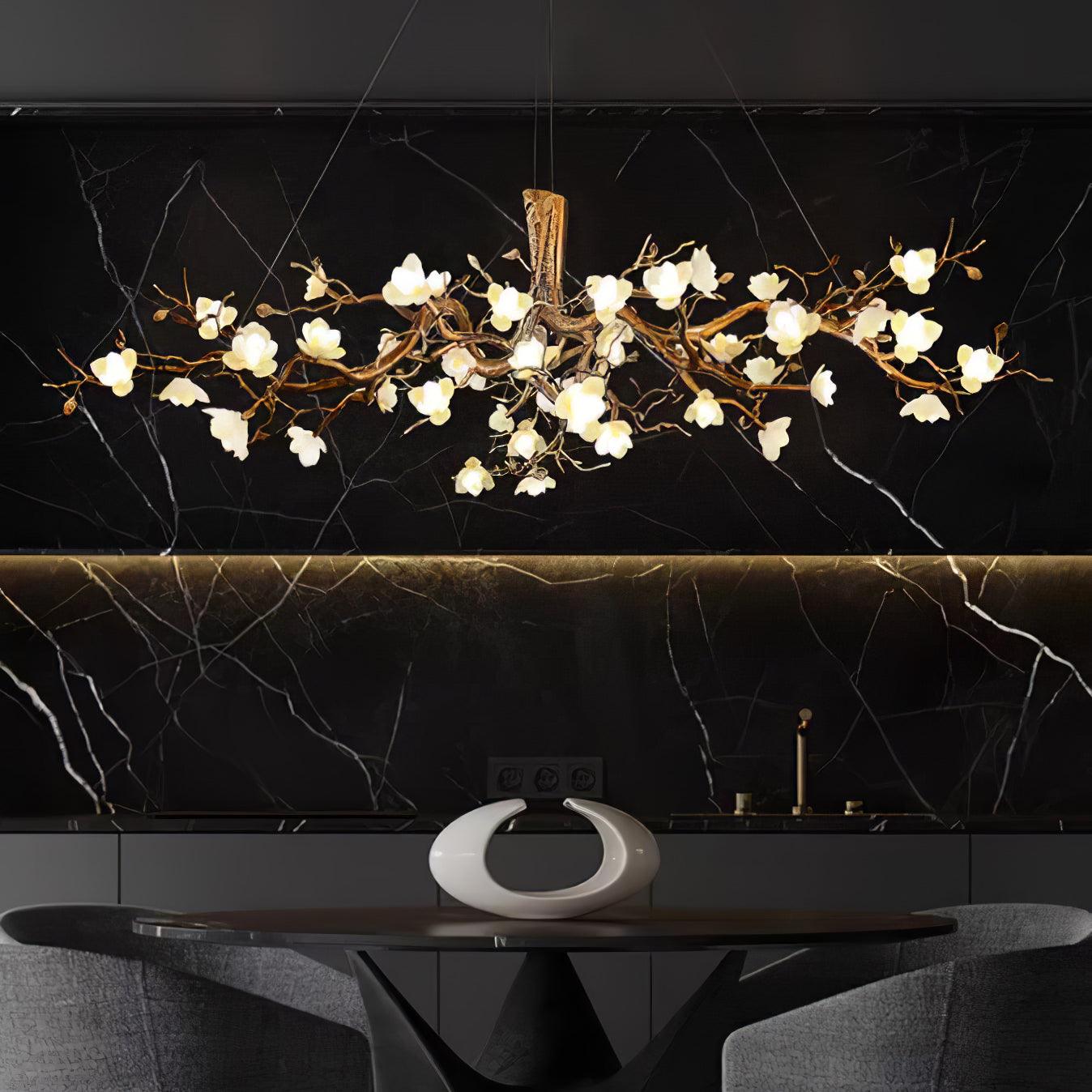 Flower Bloom Branch Brass Chandelier - YIOSI