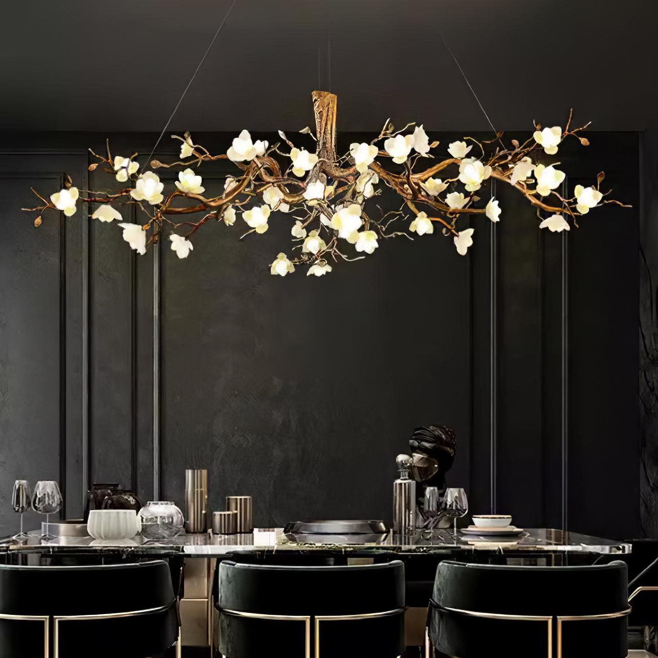 Flower Bloom Branch Brass Chandelier - YIOSI