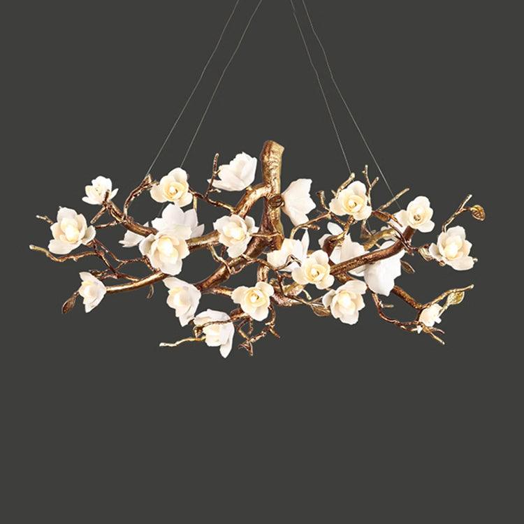 Flower Bloom Branch Brass Chandelier - YIOSI
