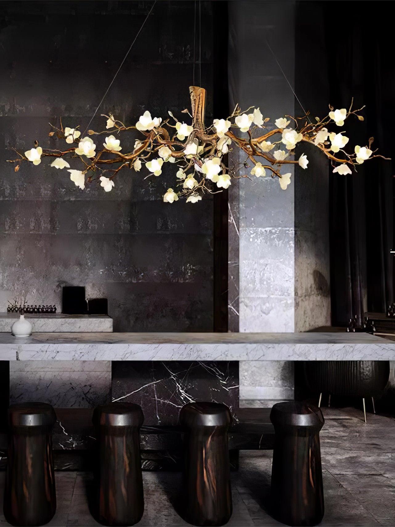 Flower Bloom Branch Brass Chandelier - YIOSI